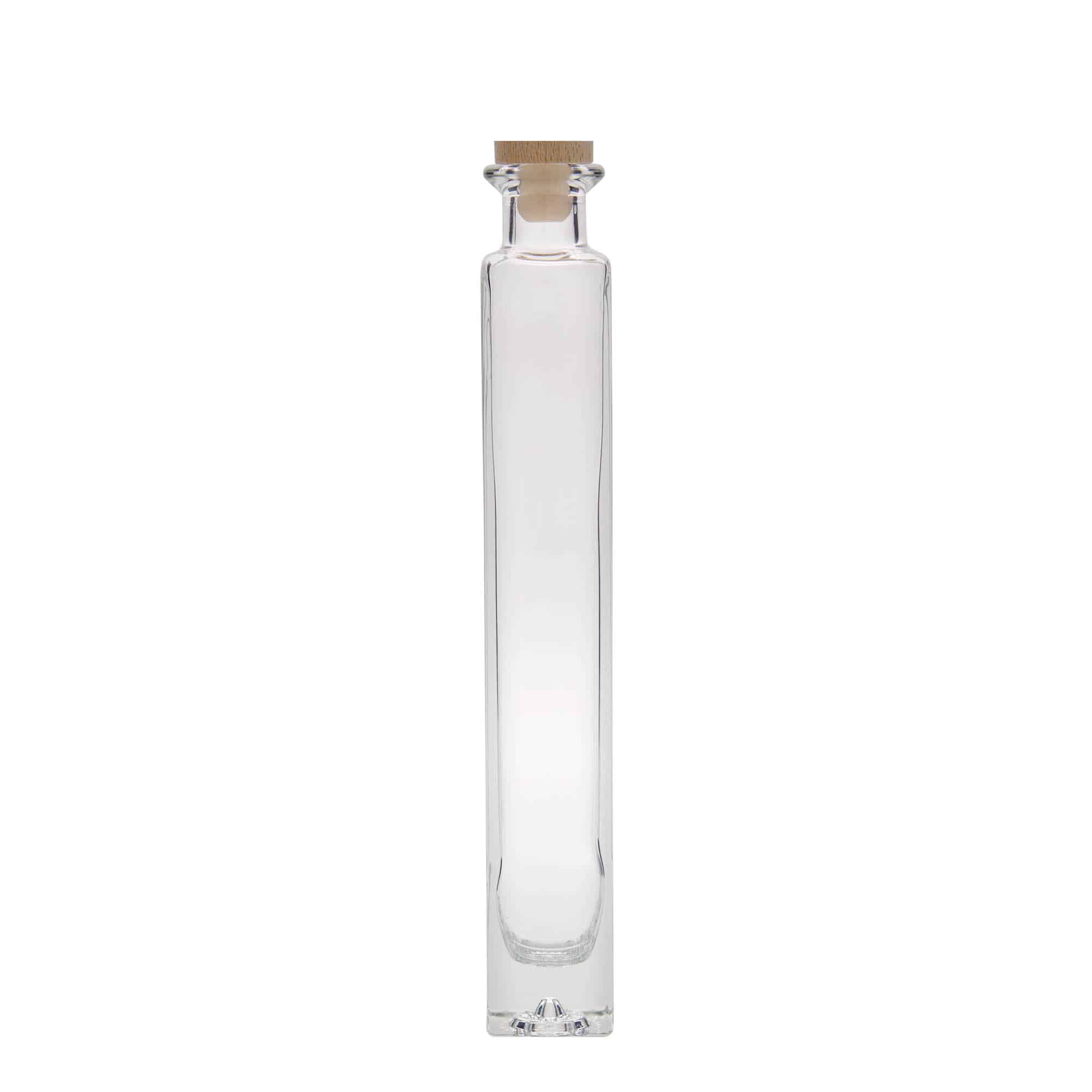 200 ml butelka szklana 'Tommy', kwadratowa, zamknięcie: korek