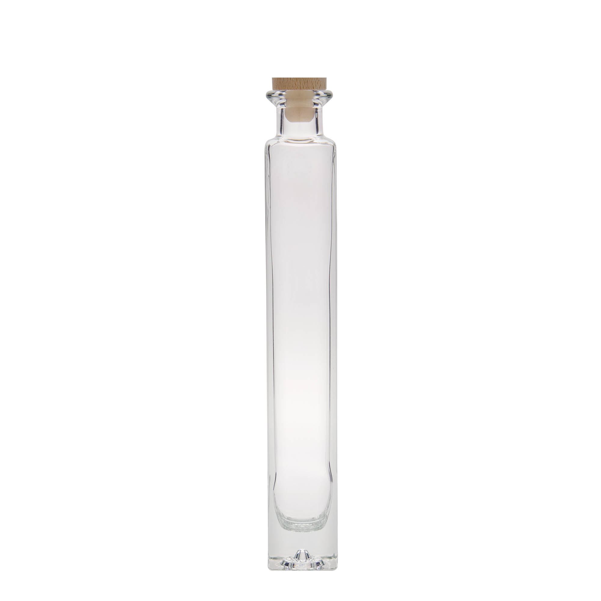 200 ml szklana butelka „Tommy”, kwadratowa, wylot: korek 200 ml szklana butelka „Tommy”, kwadratowa, wylot: korek