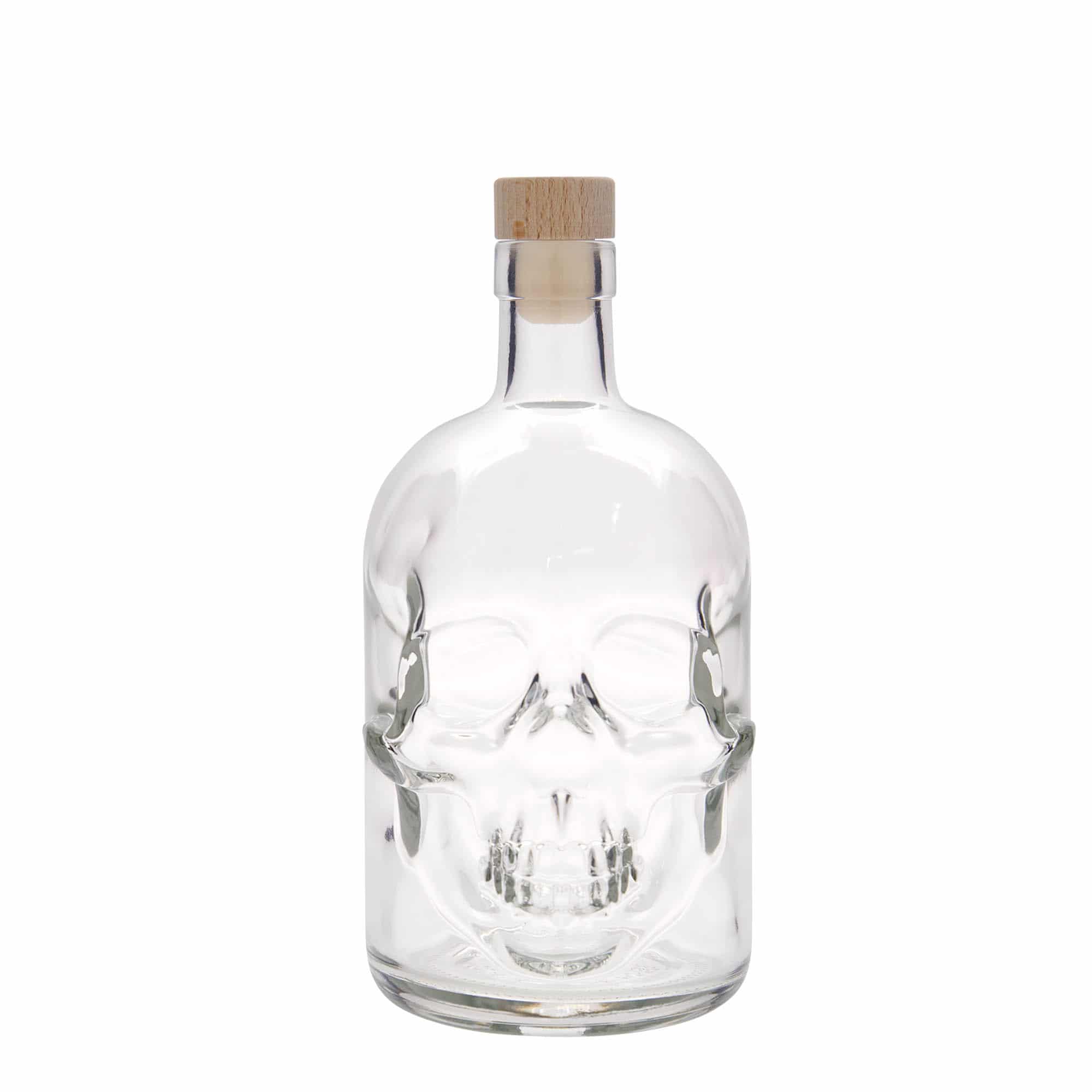 700 ml butelka szklana 'Czaszka', zamknięcie: korek