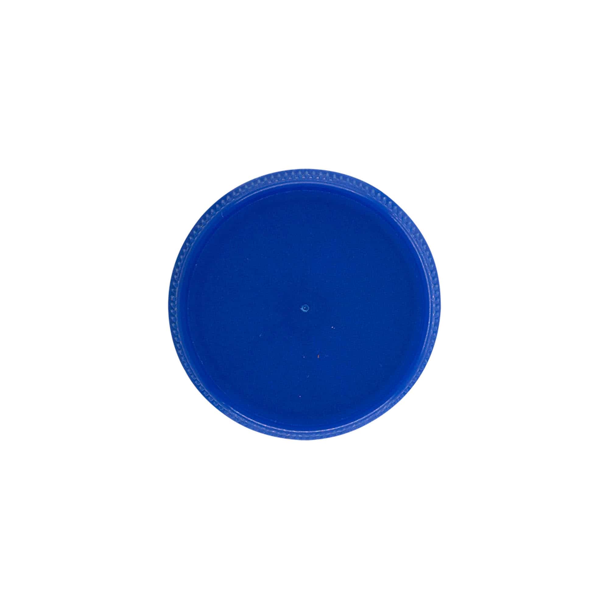 Zakrętka z dwurzędowym gwintem, tworzywo sztuczne PE, niebieska, do szyjki: PET 38 mm