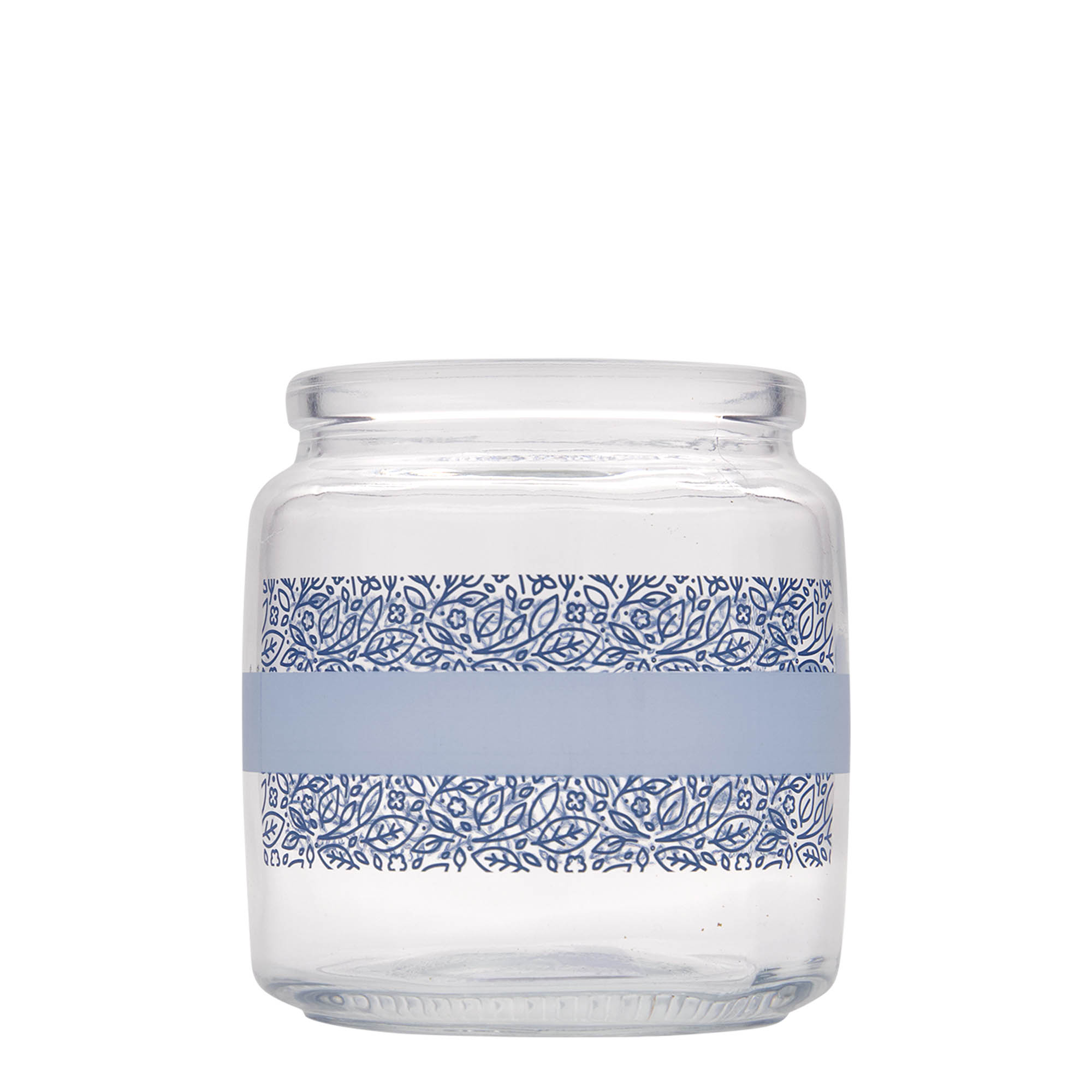 750 ml szklana butelka z korkiem 'Giara', motyw: Naturalmente blu, otwór: korek