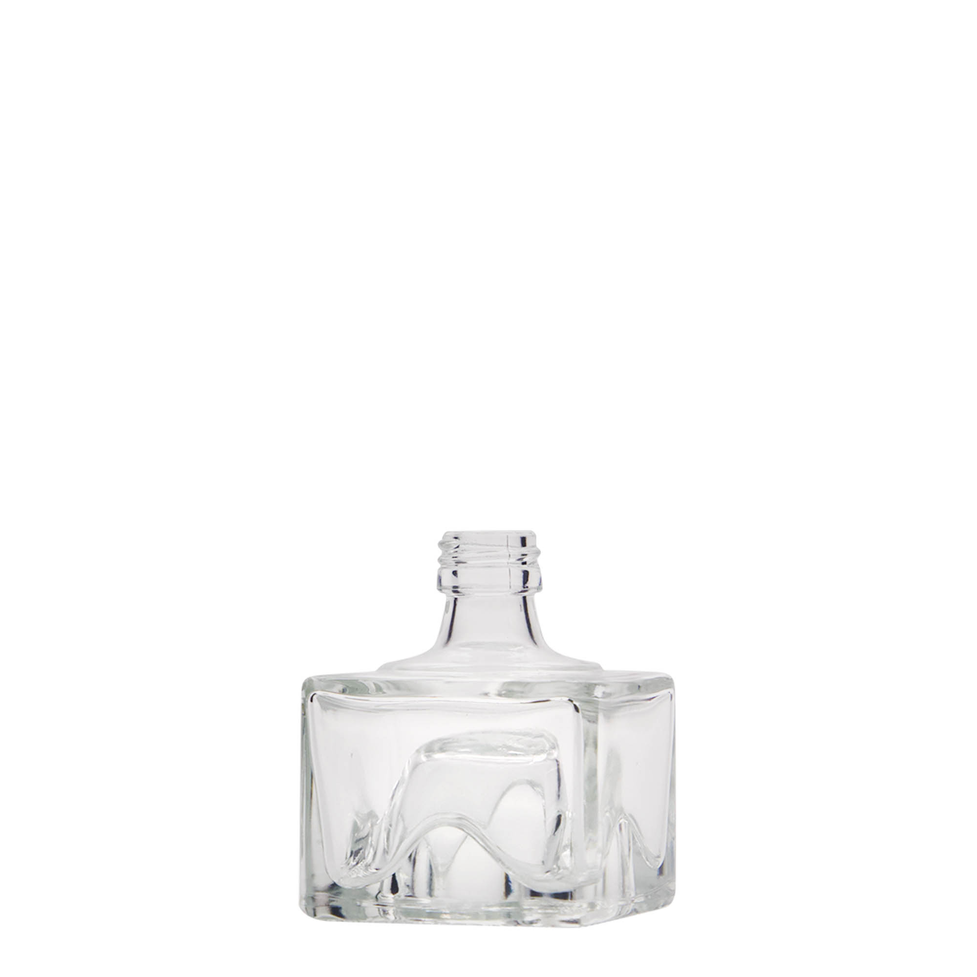 40 ml butelka szklana 'Cocolores', kwadratowa, wylot: PP 18 40 ml butelka szklana 'Cocolores', kwadratowa, wylot: PP 18