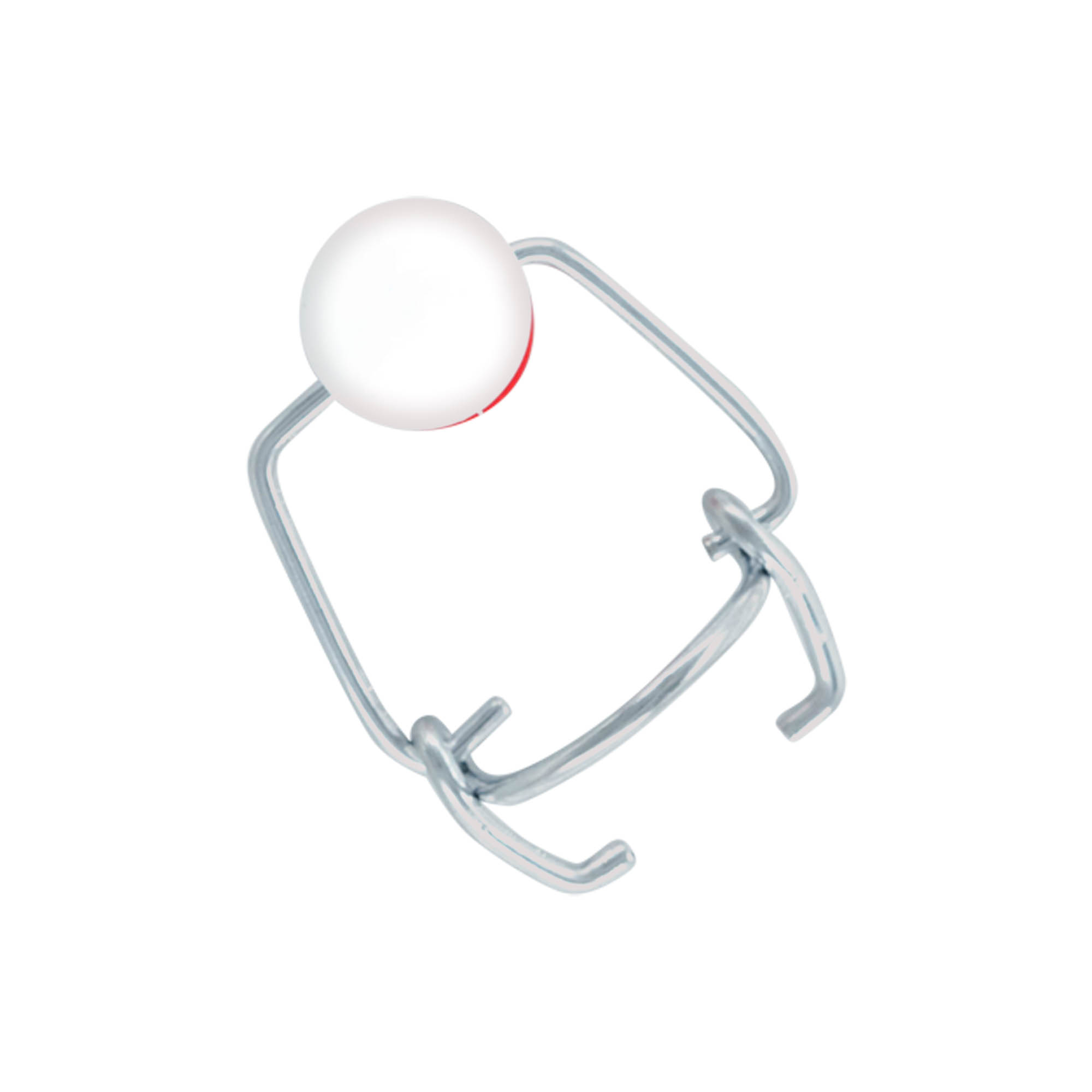 Mini zapięcie na klamrę, plastikowe, czerwono-białe