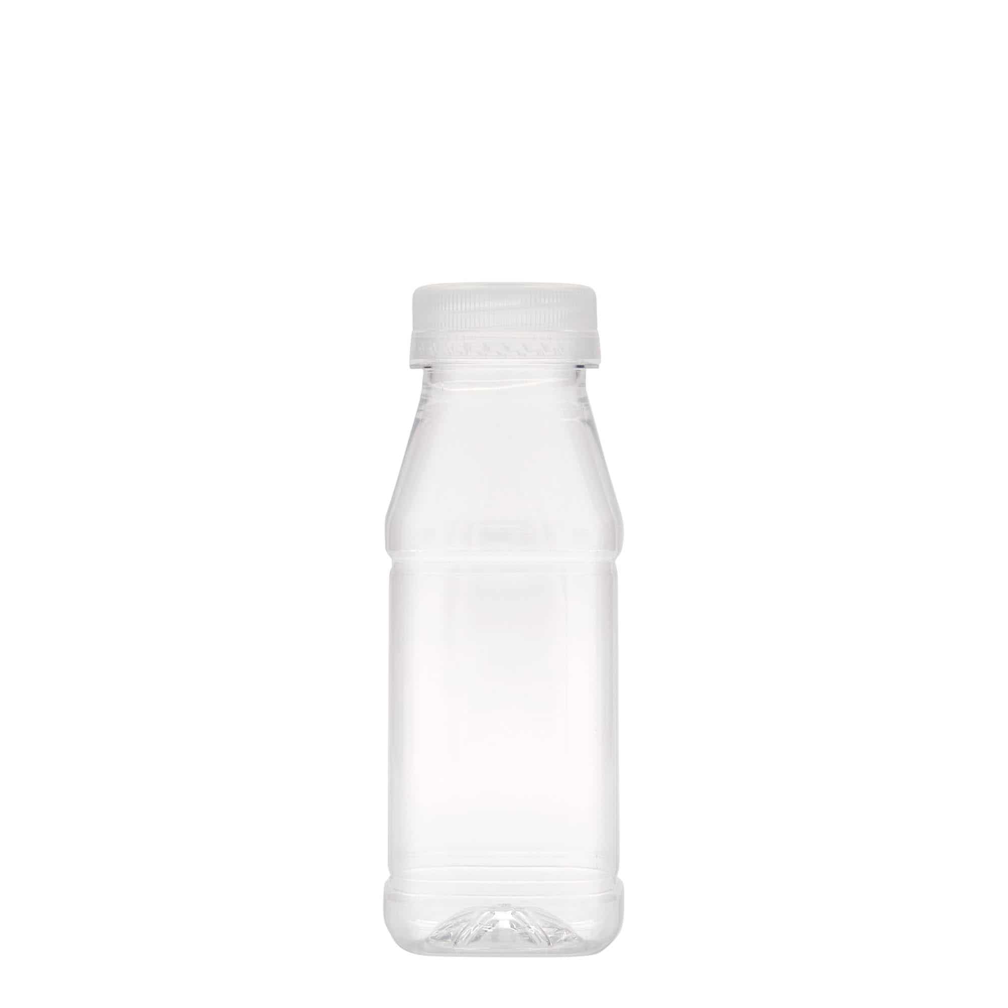 250 ml butelka PET 'Milk and Juice Carre', kwadratowa, tworzywo sztuczne, zamknięcie: 38 mm