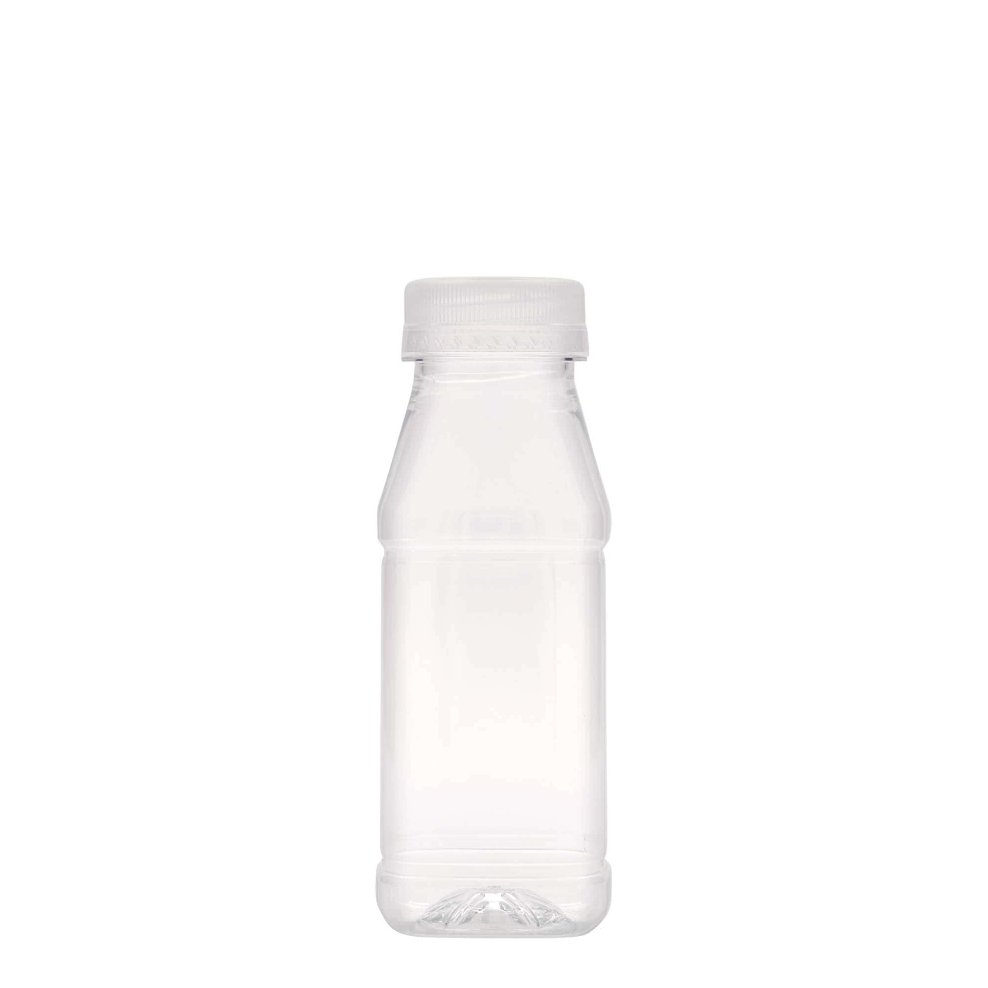 250 ml butelka PET „Milk and Juice Carré”, kwadratowa, plastik, szyjka: 38 mm