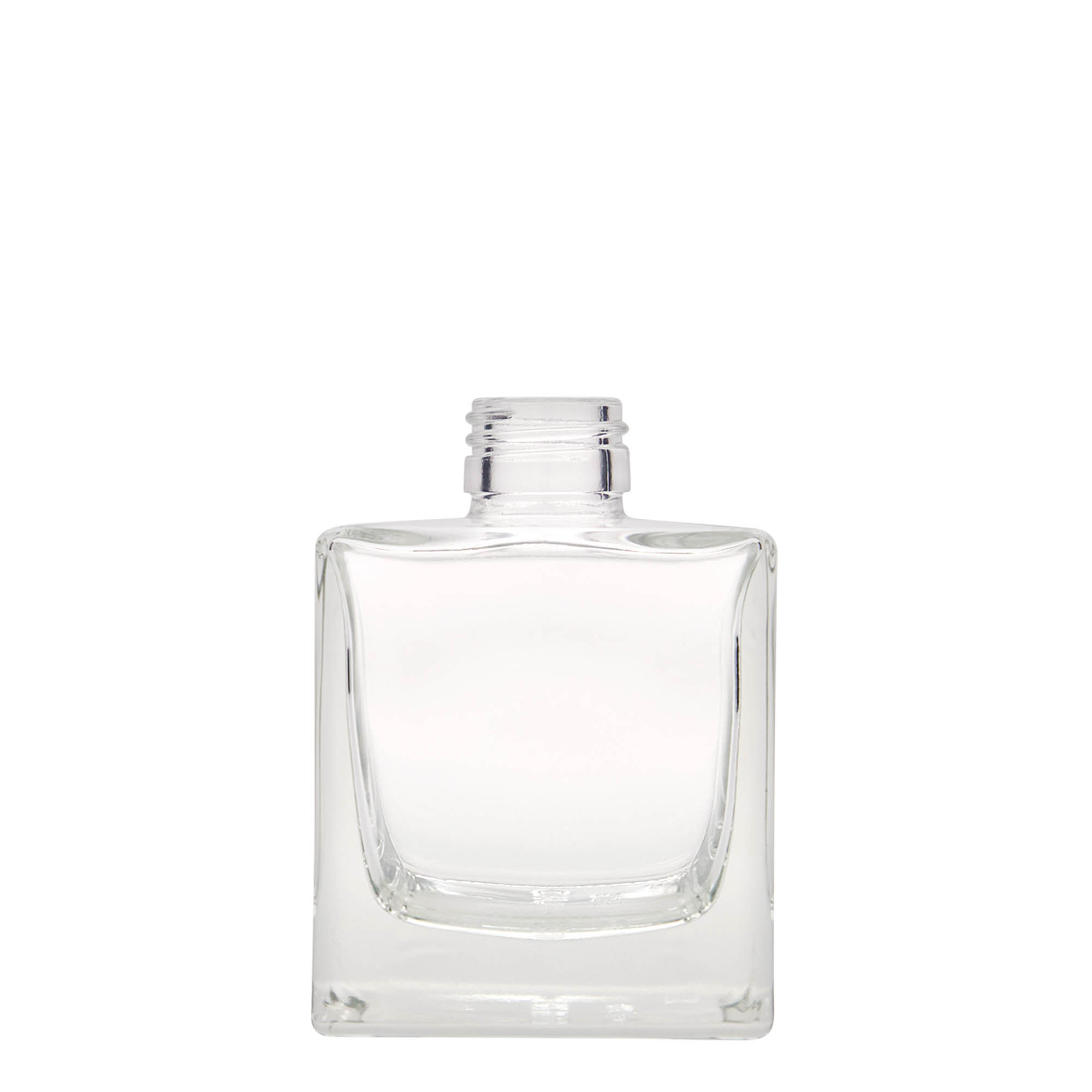 Butelka szklana 200 ml „Cube”, kwadratowa, gwint: PP 28 Butelka szklana 200 ml „Cube”, kwadratowa, gwint: PP 28
