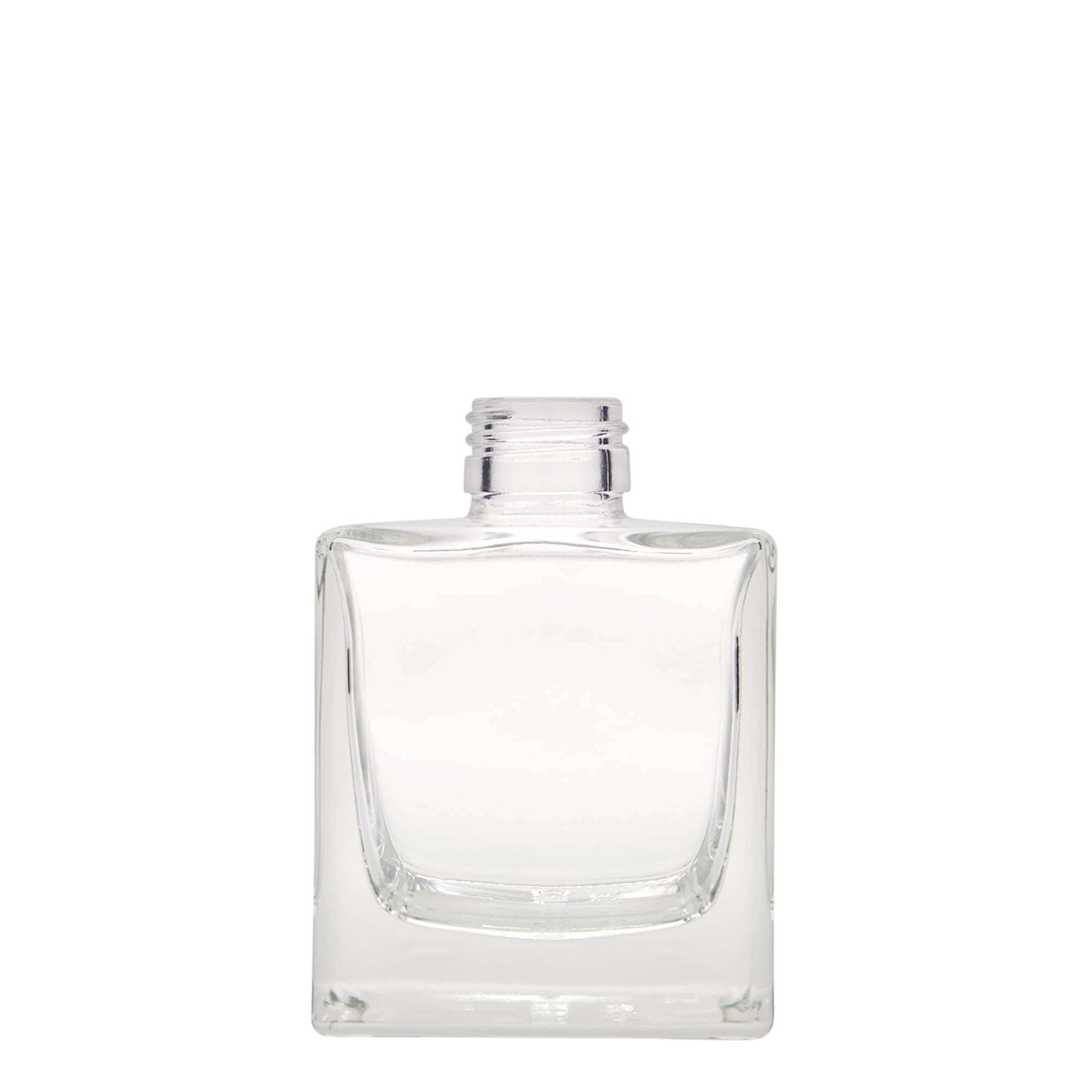 Butelka szklana 200 ml „Cube”, kwadratowa, gwint: PP 28