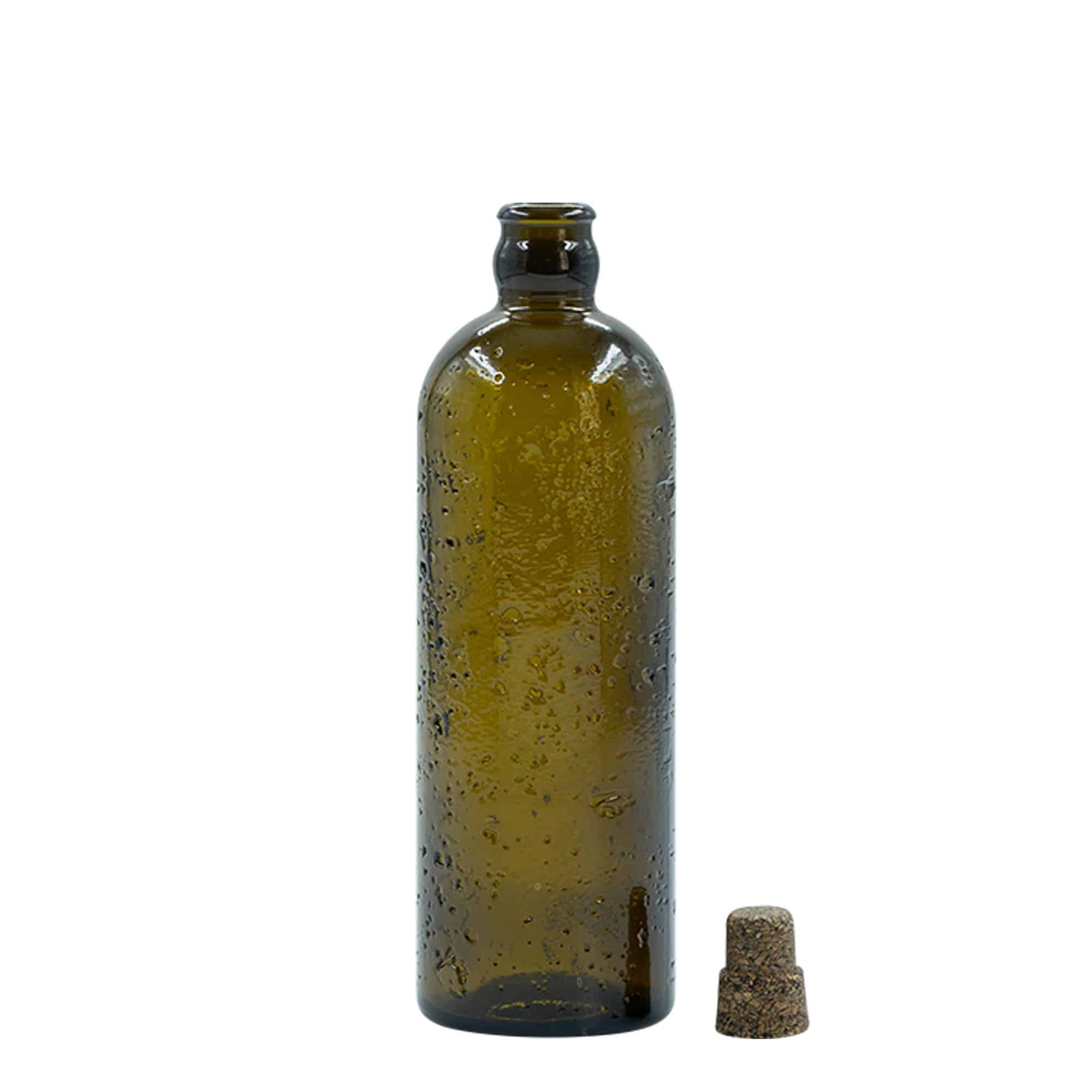 500 ml dzika rzemieślnicza butelka szklana 'Bobber Jr', brązowa, otwór: korek