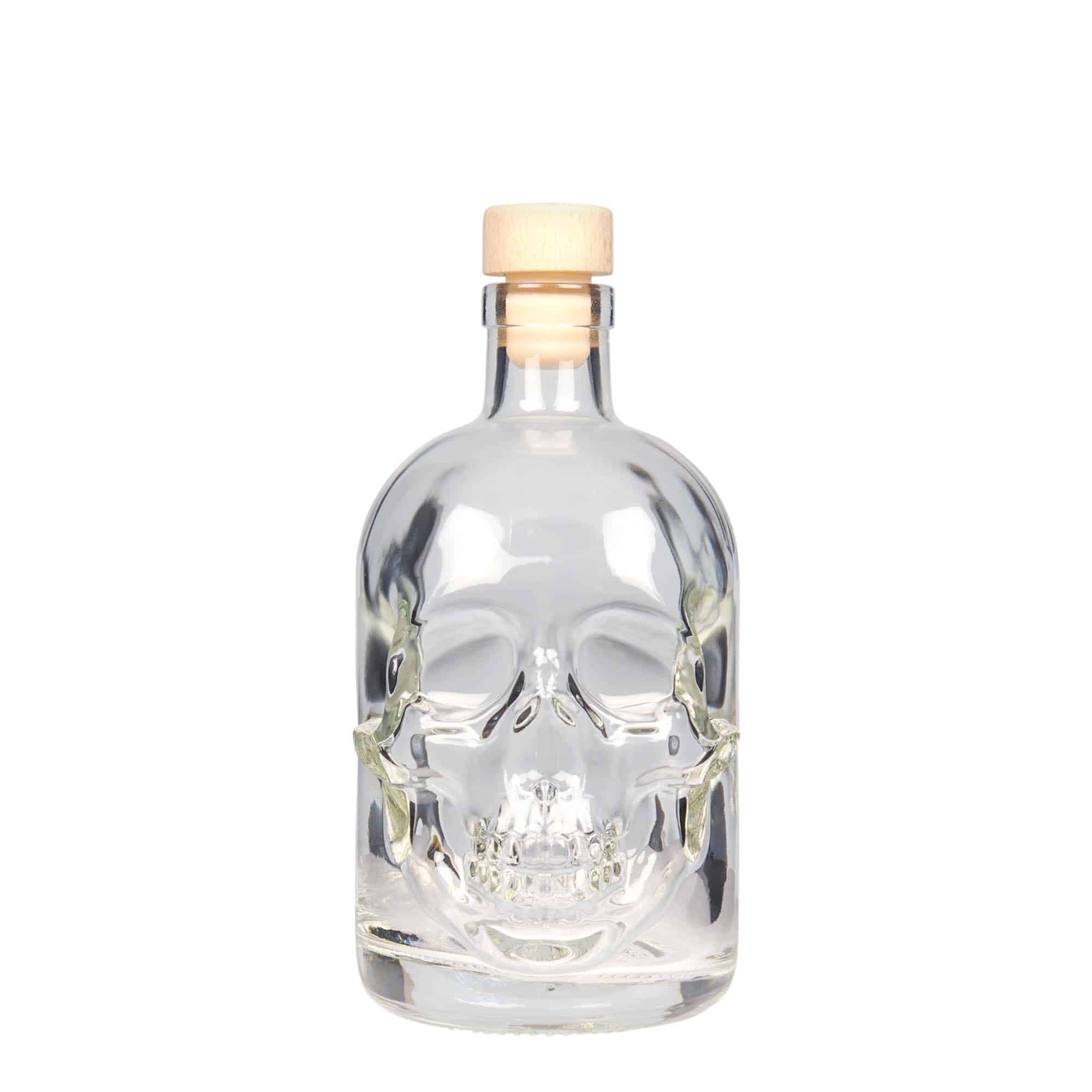 500 ml butelka szklana 'Czaszka', zamknięcie: korek