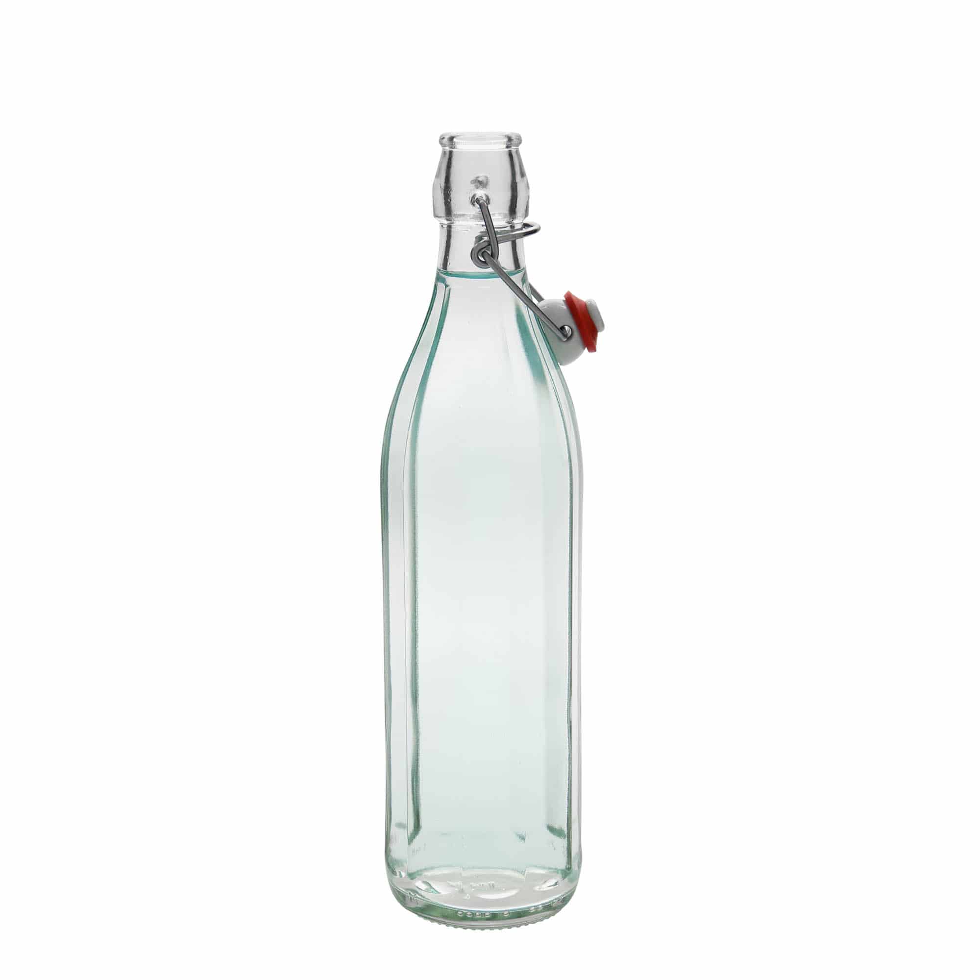 750 ml butelka szklana 'Bravo', dziesięciokątna, wylot: zamknięcie na klamrę