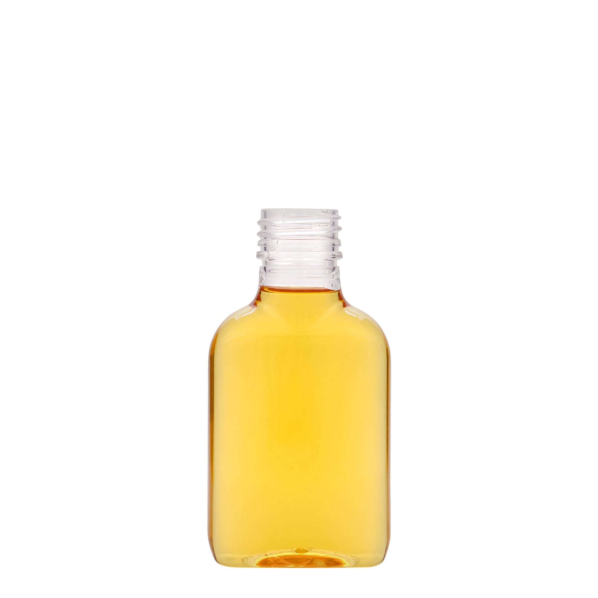 100 ml butelka kieszonkowa, owalna, tworzywo PET, gwint: PP 28 100 ml butelka kieszonkowa, owalna, tworzywo PET, gwint: PP 28