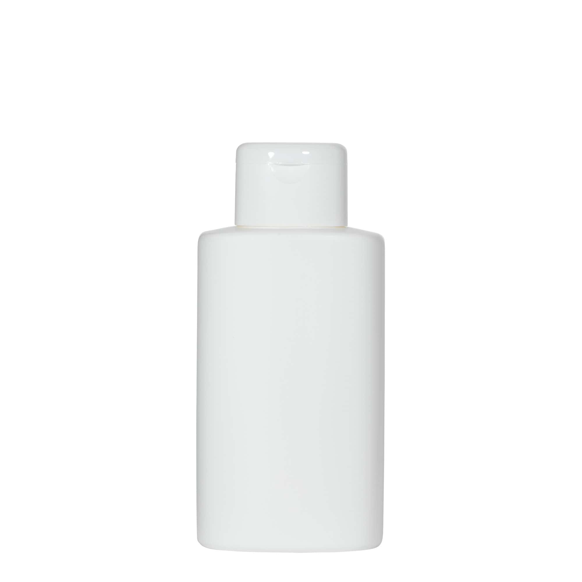 250 ml butelka z tworzywa sztucznego 'Indy', owalna, HDPE, kolor biały, zamknięcie: zakrętka