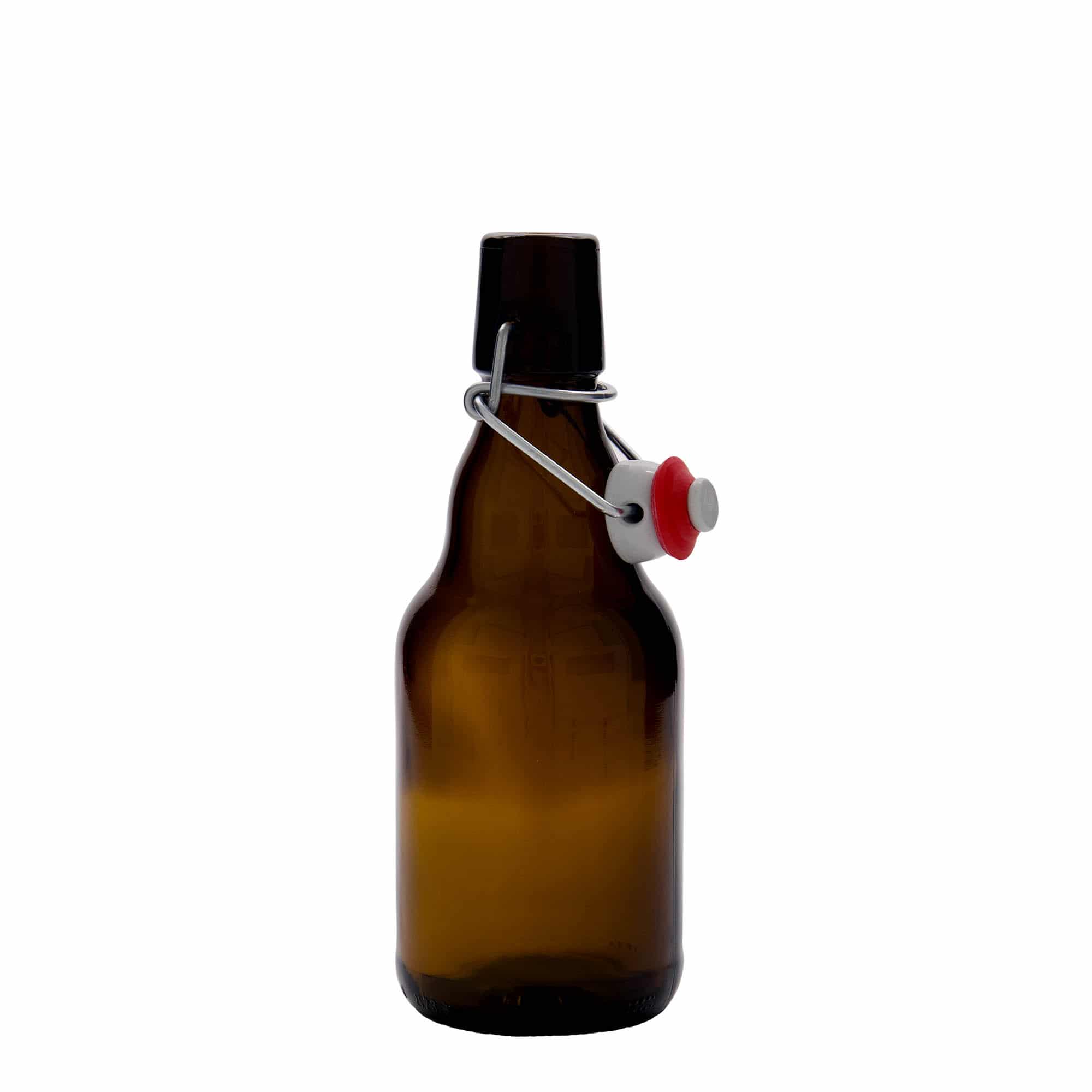 330 ml butelka do piwa 'Steinie', szkło, kolor brązowy, zamknięcie: Zamknięcie pałąkowe
