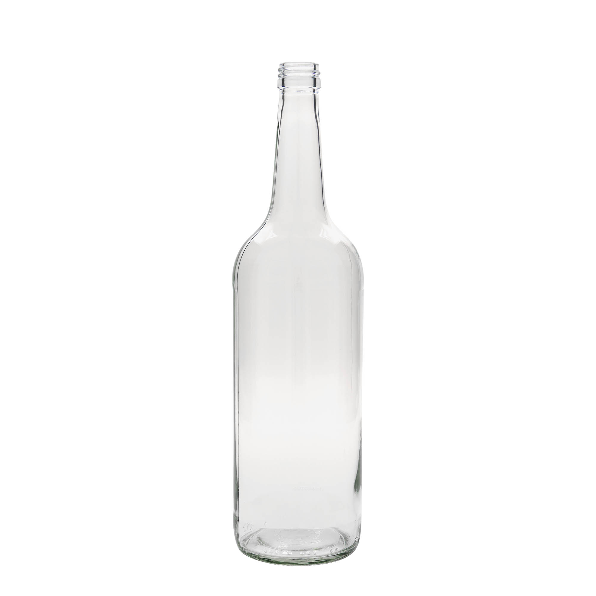 1.000 ml butelka szklana z prostą szyjką, gwint: PP 28 1.000 ml butelka szklana z prostą szyjką, gwint: PP 28