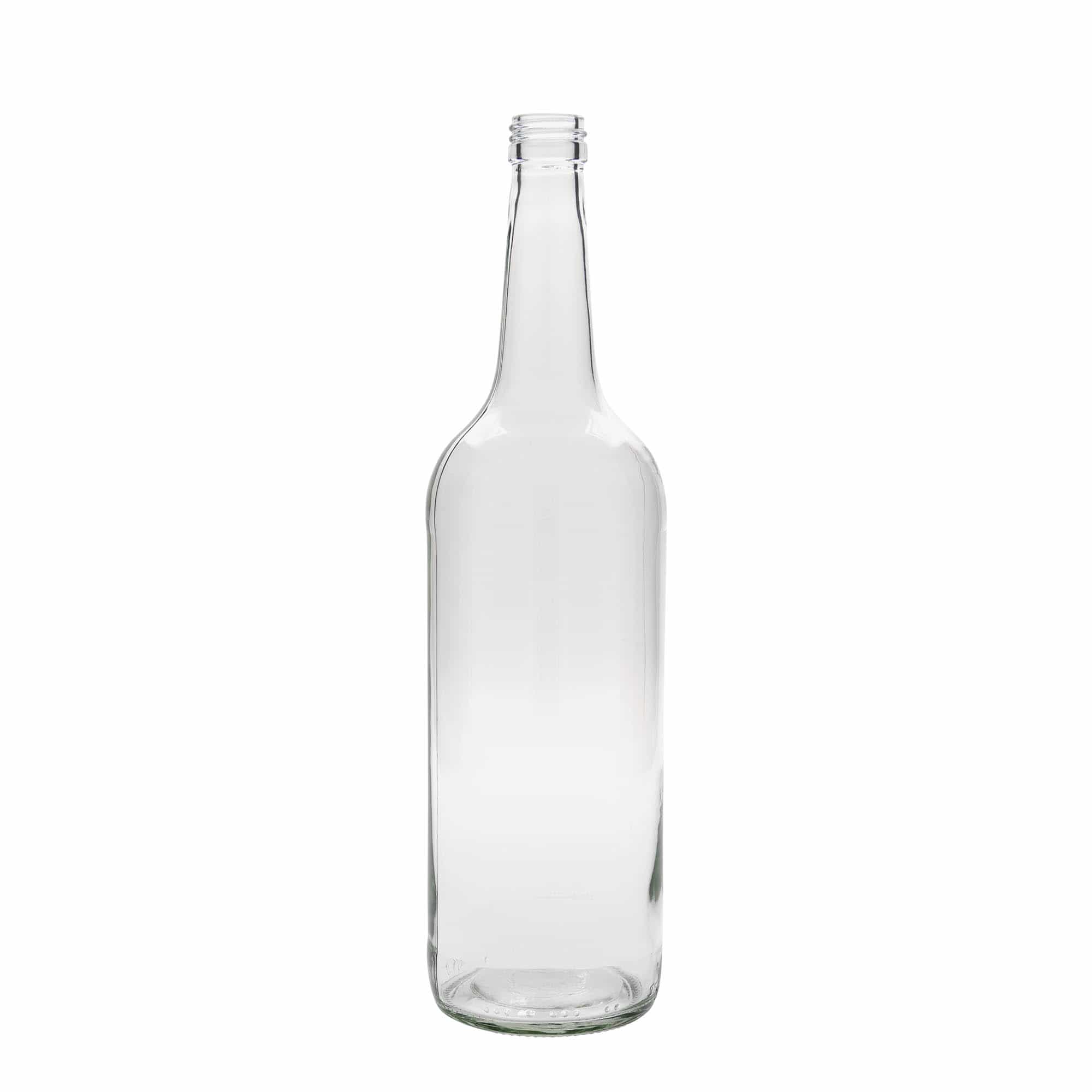 1.000 ml butelka szklana z prostą szyjką, gwint: PP 28