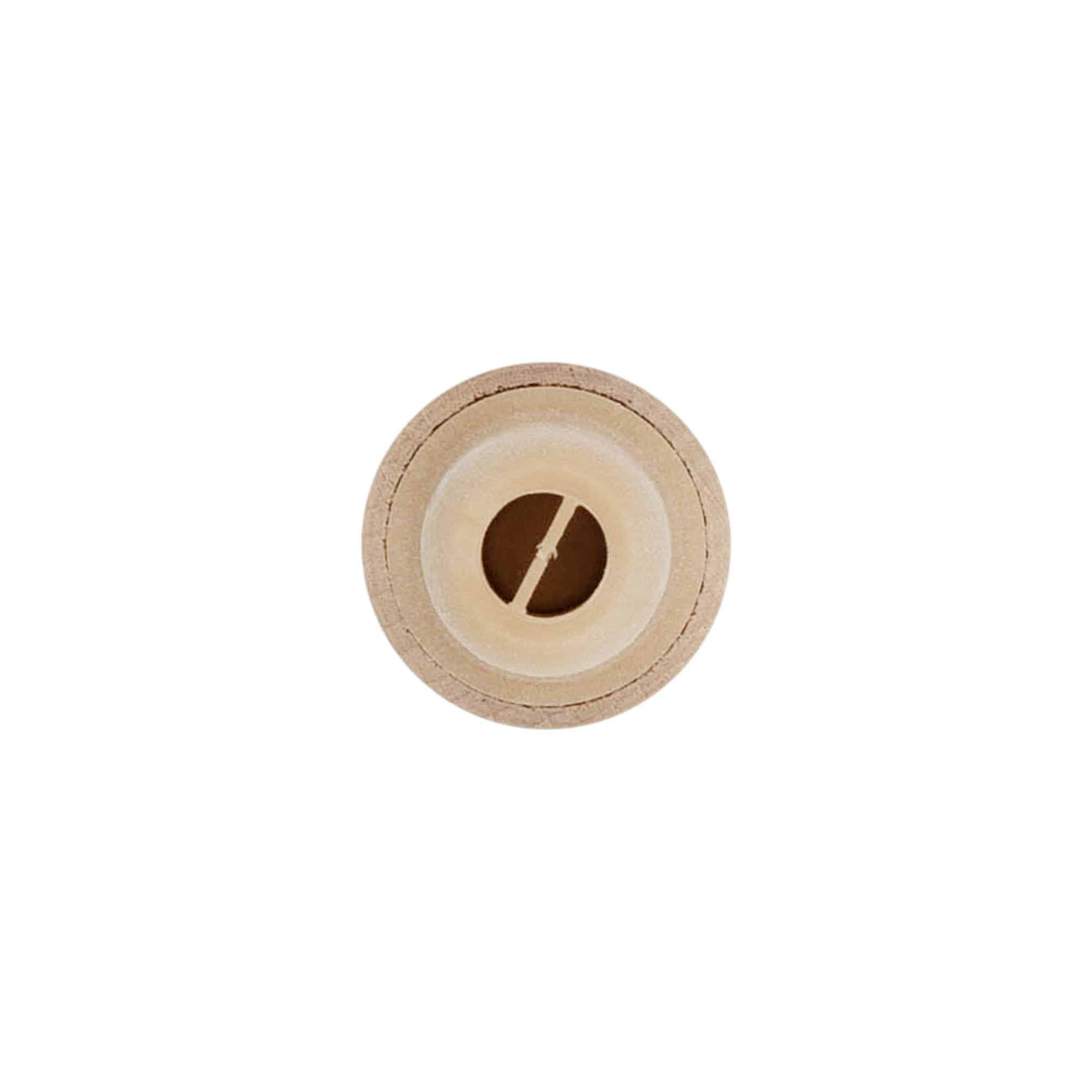 Korek z uchwytem z otworem dozującym 19 mm, drewno/plastik, beżowy, do wylotu: korek