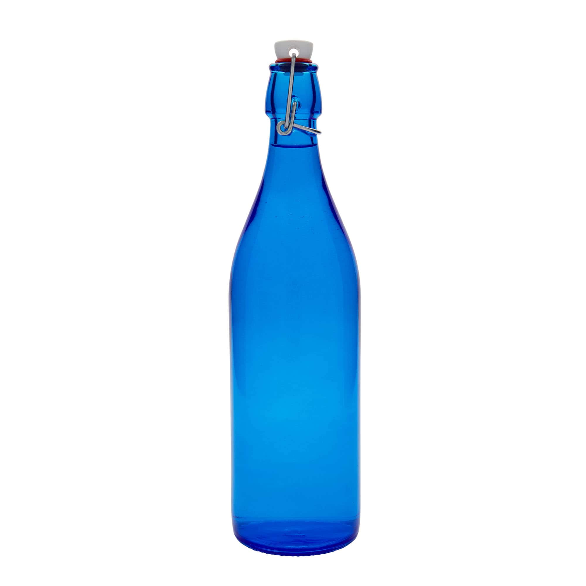 1.000 ml butelka szklana „Giara”, niebieska, otwór: zamknięcie na zatrzask 1.000 ml butelka szklana „Giara”, niebieska, otwór: zamknięcie na zatrzask