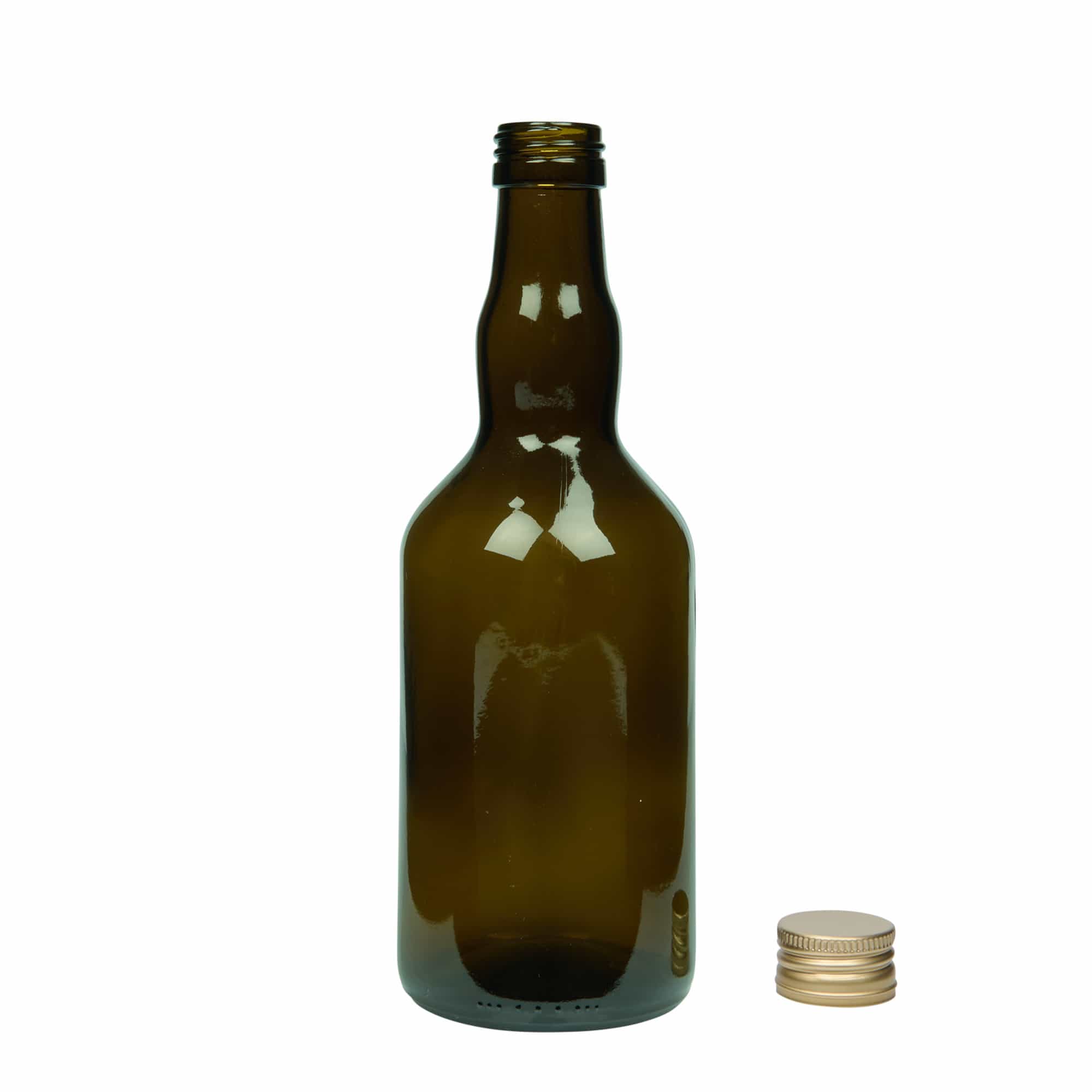 500 ml butelka szklana 'Olona', antyczny zielony, gwint: PP 31,5
