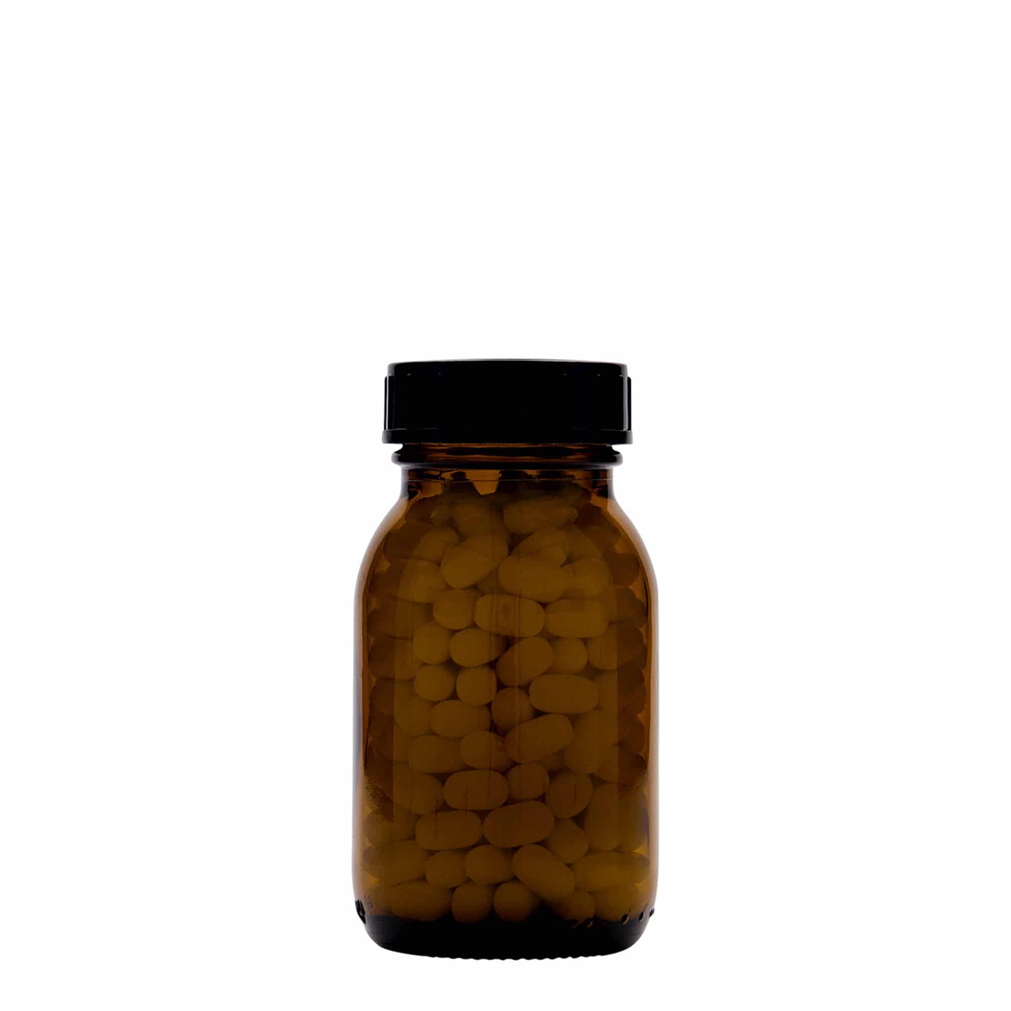 125 ml słoik szerokootworowy, brązowy, otwór: DIN 40