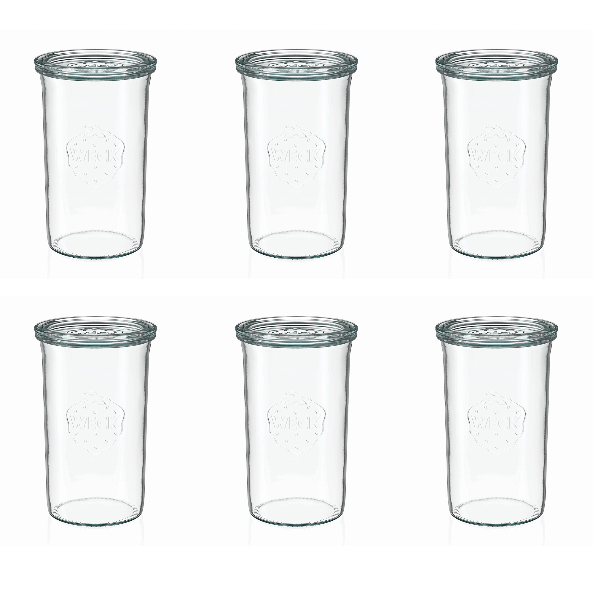 6x 1000 ml słoik WECK typu Sturz z szklanym wieczkiem RR 100