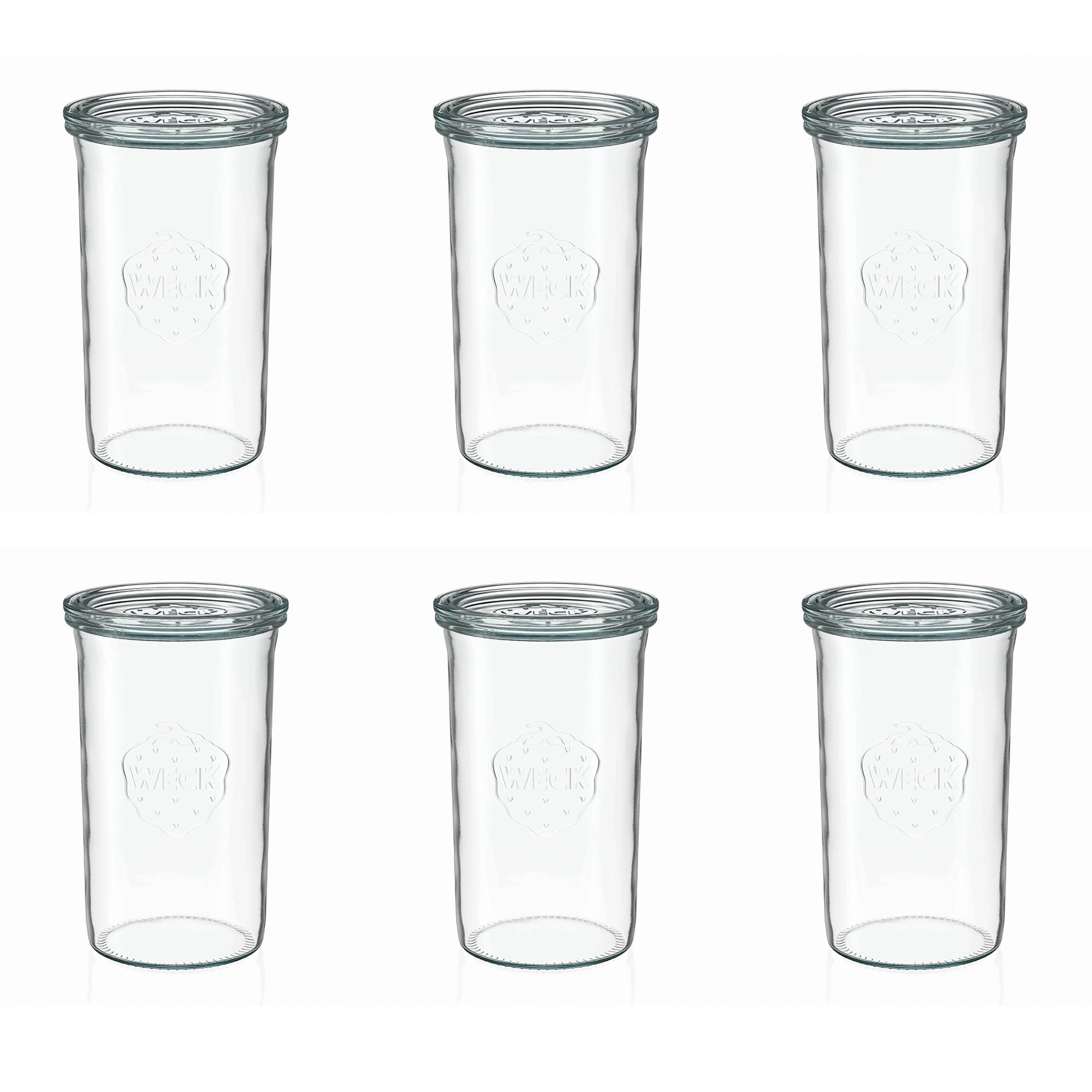 6x 1000 ml słoik WECK typu Sturz z szklanym wieczkiem RR 100