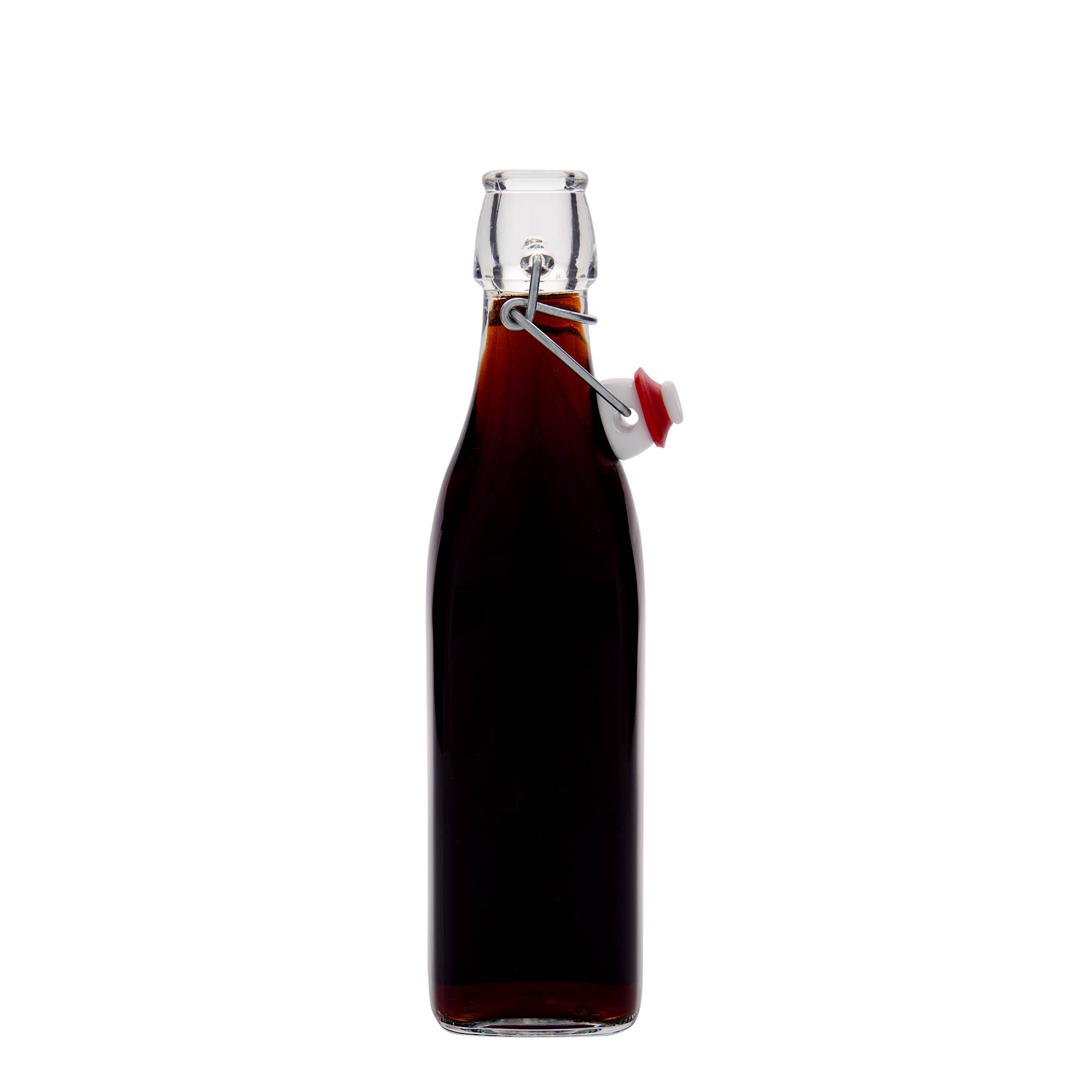 500 ml butelka szklana 'Swing, kwadratowa, szyjka: zamknięcie na klamrę
