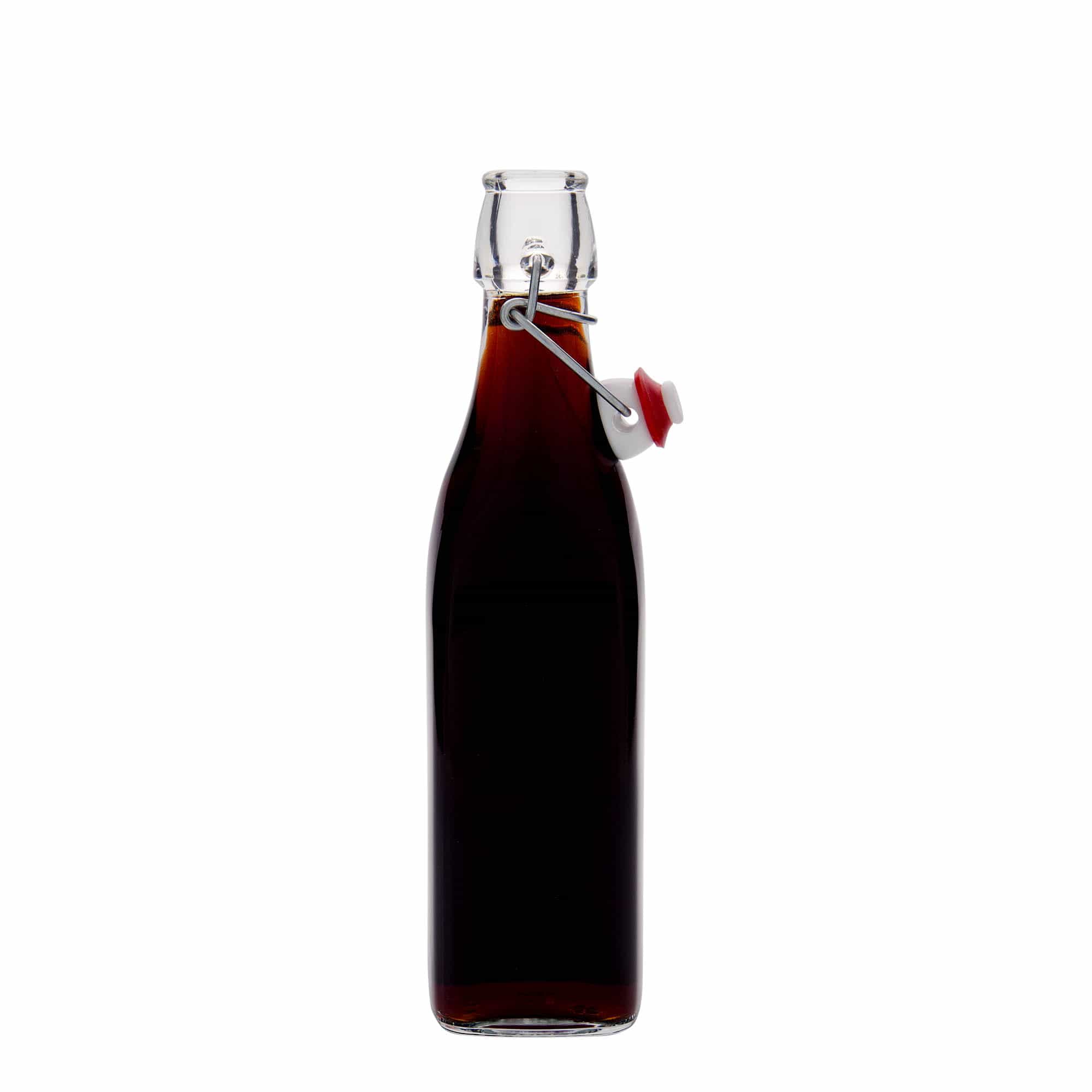 500 ml butelka szklana 'Swing, kwadratowa, szyjka: zamknięcie na klamrę 500 ml butelka szklana 'Swing, kwadratowa, szyjka: zamknięcie na klamrę