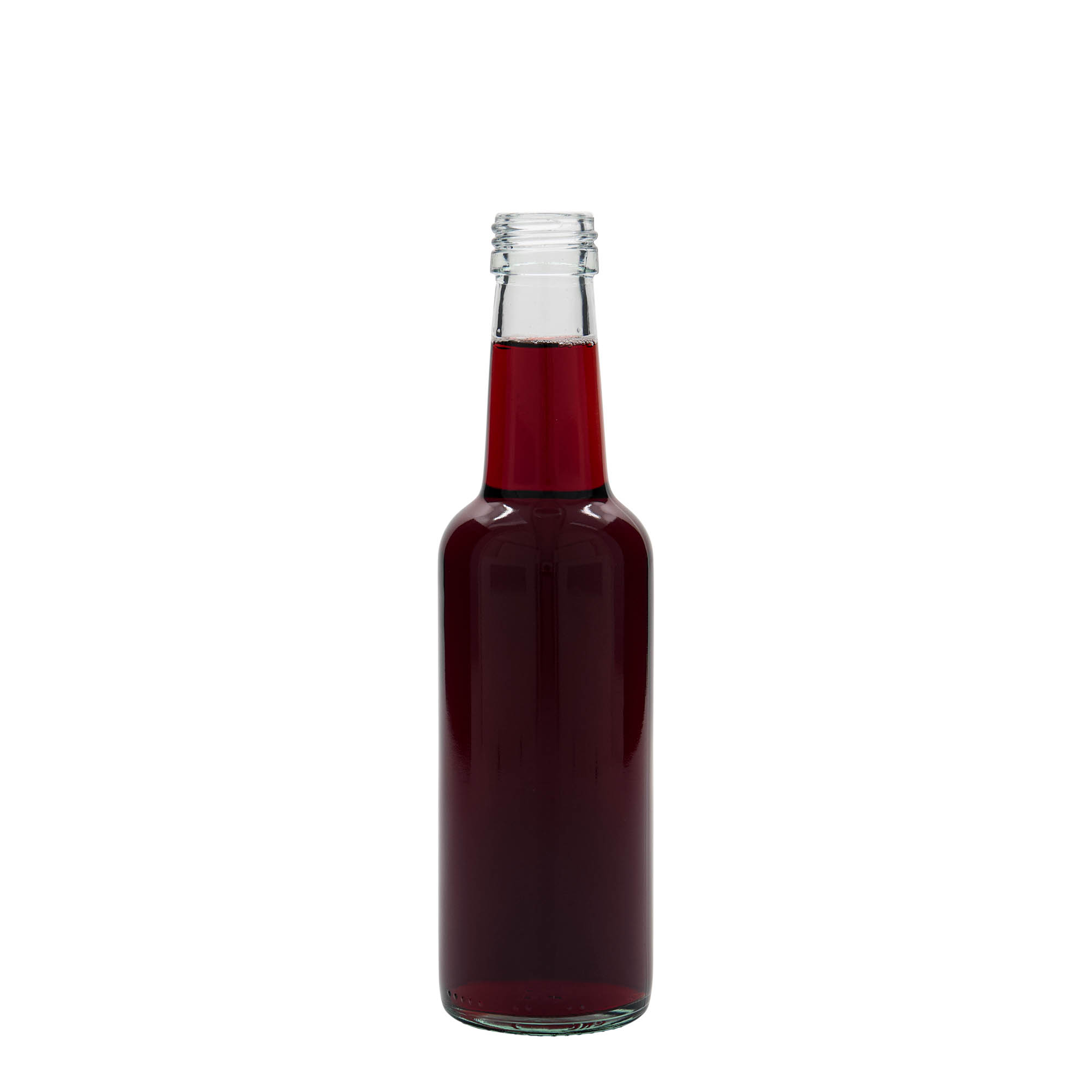 250 ml butelka szklana o prostym szyjce, gwint: PP 28 250 ml butelka szklana o prostym szyjce, gwint: PP 28