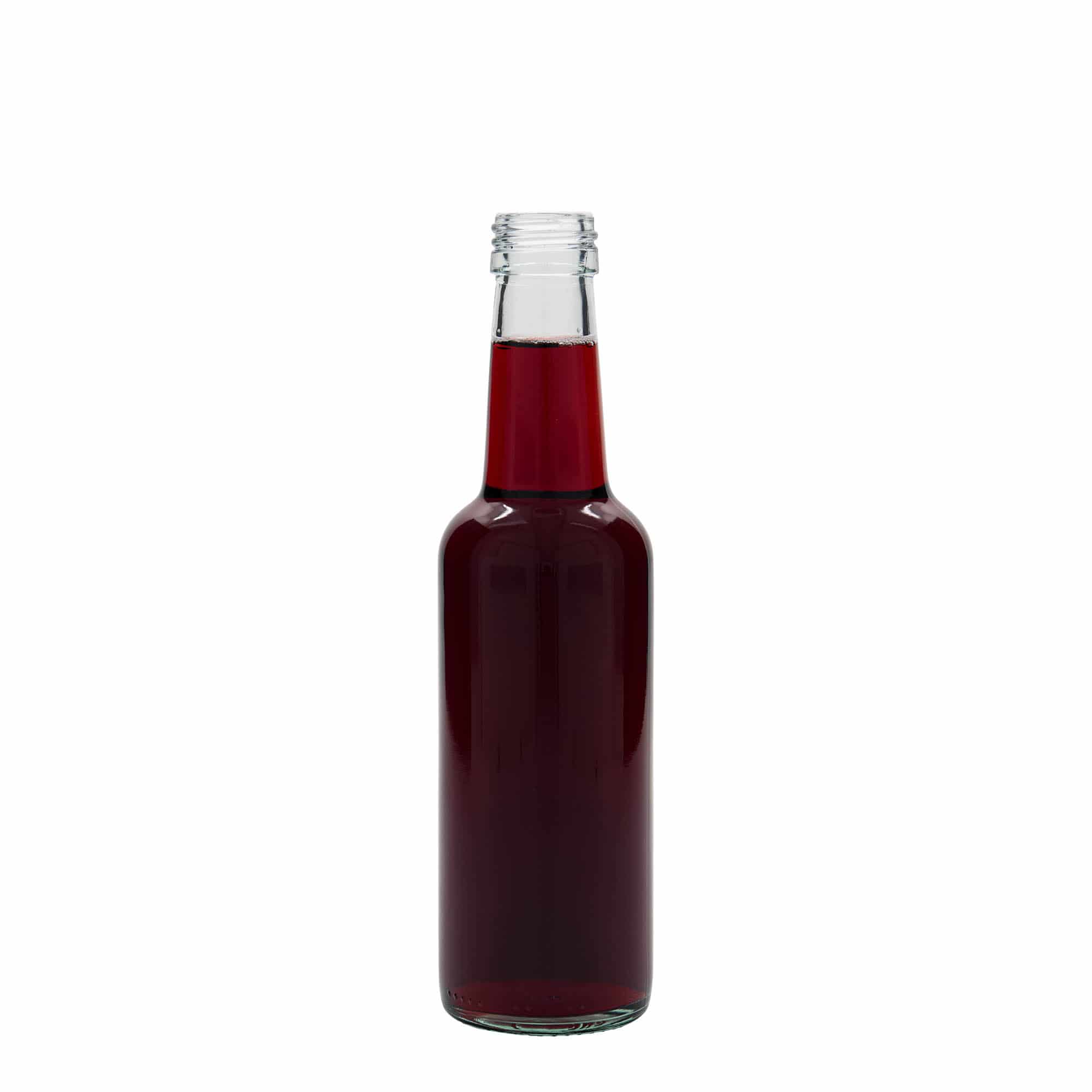 250 ml butelka szklana o prostym szyjce, gwint: PP 28