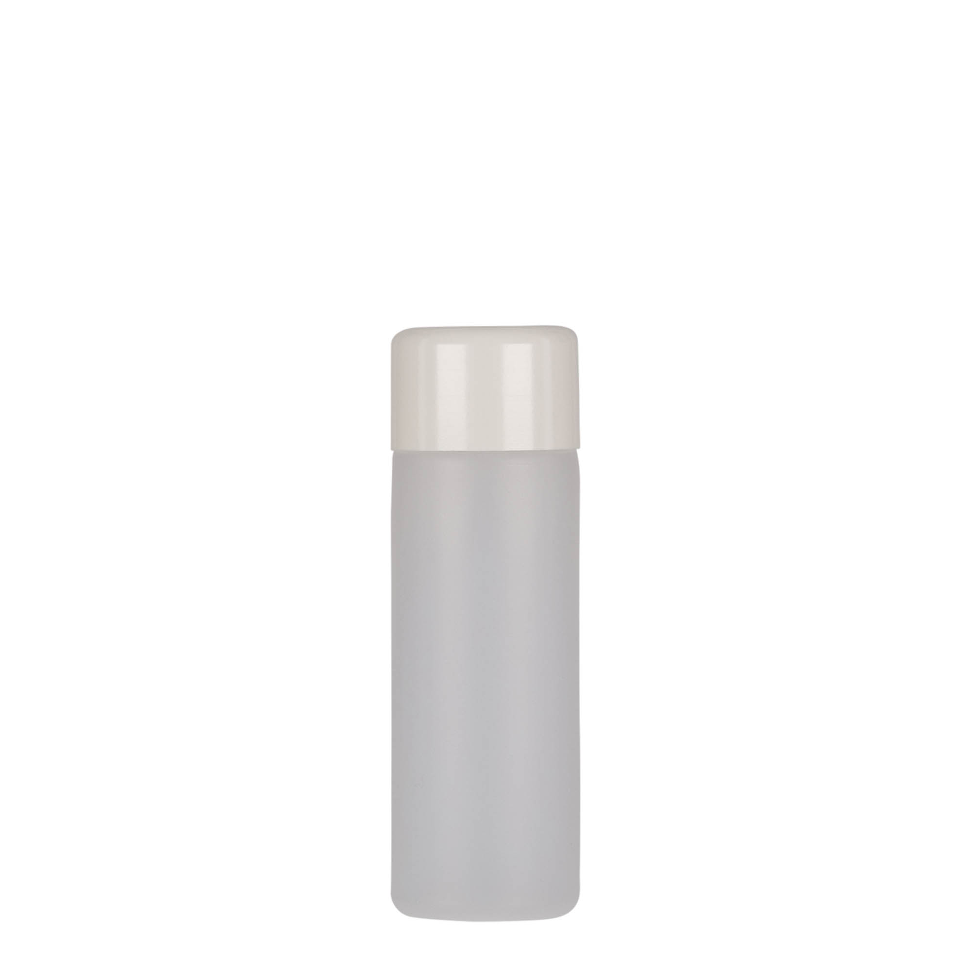 50 ml butelka okrągła, tworzywo sztuczne PE, naturalna, szyjka: zakrętka