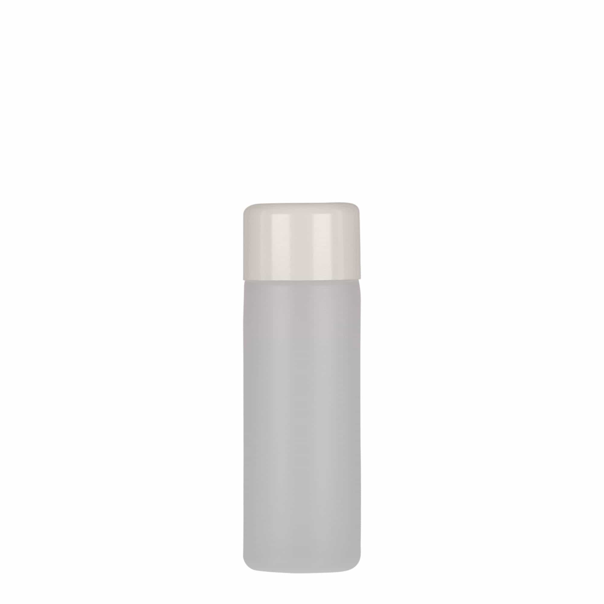 50 ml butelka okrągła, tworzywo sztuczne PE, naturalna, szyjka: zakrętka