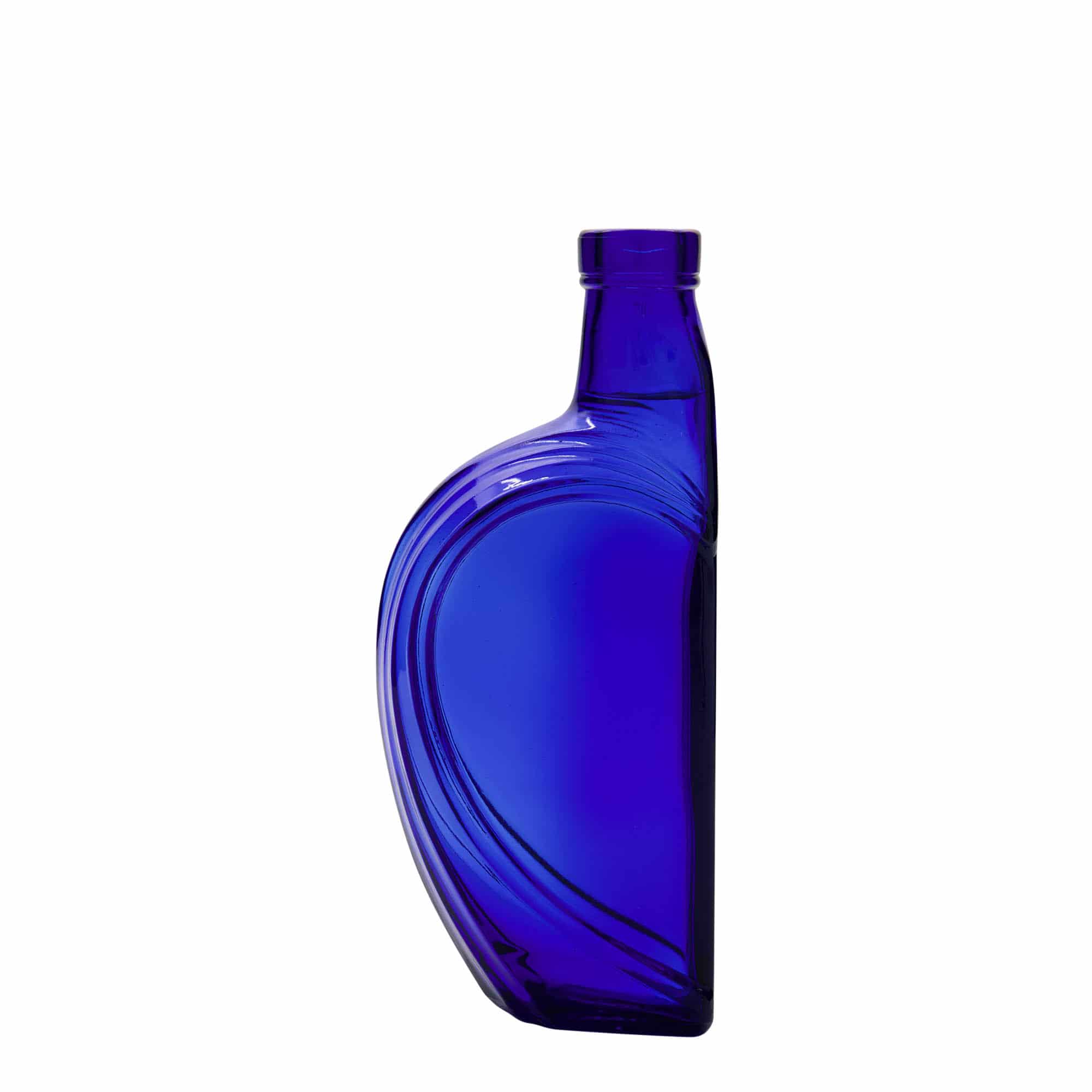 375 ml butelka szklana 'Sweethearts', prostokątna, błękit królewski, zamknięcie: korek