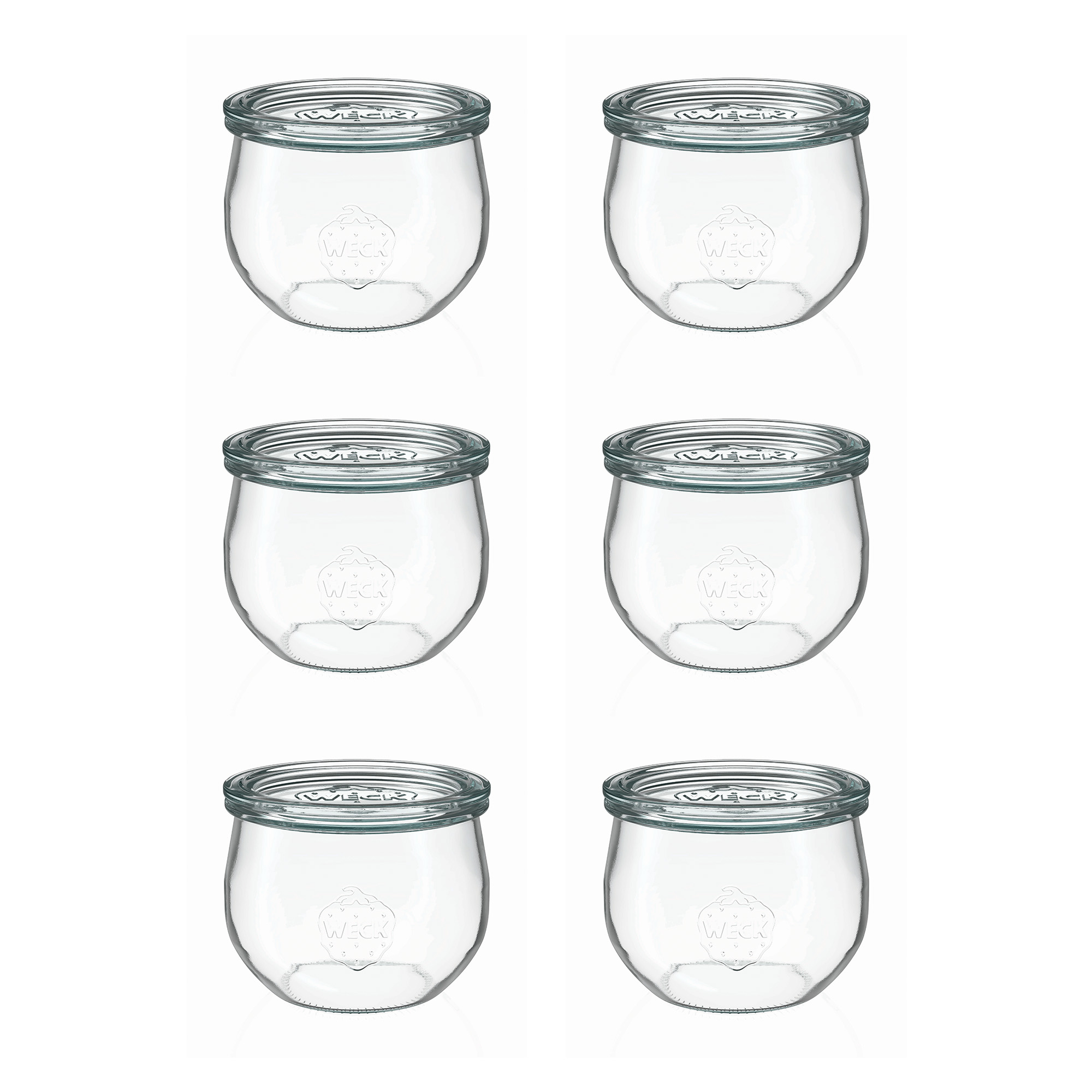 6x 580 ml WECK-Tulipanowe słoik z szklanym wieczkiem RR 100