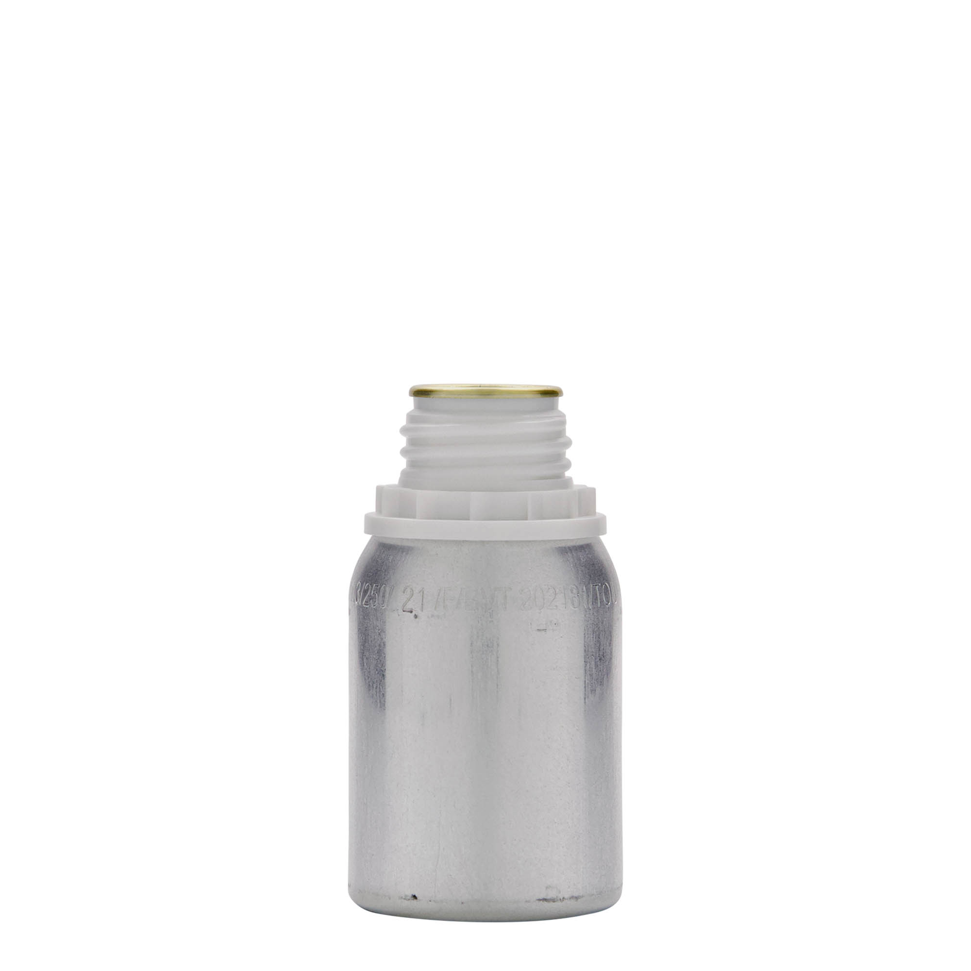125 ml butelka aluminiowa, metal, srebrny, gwint: DIN 32