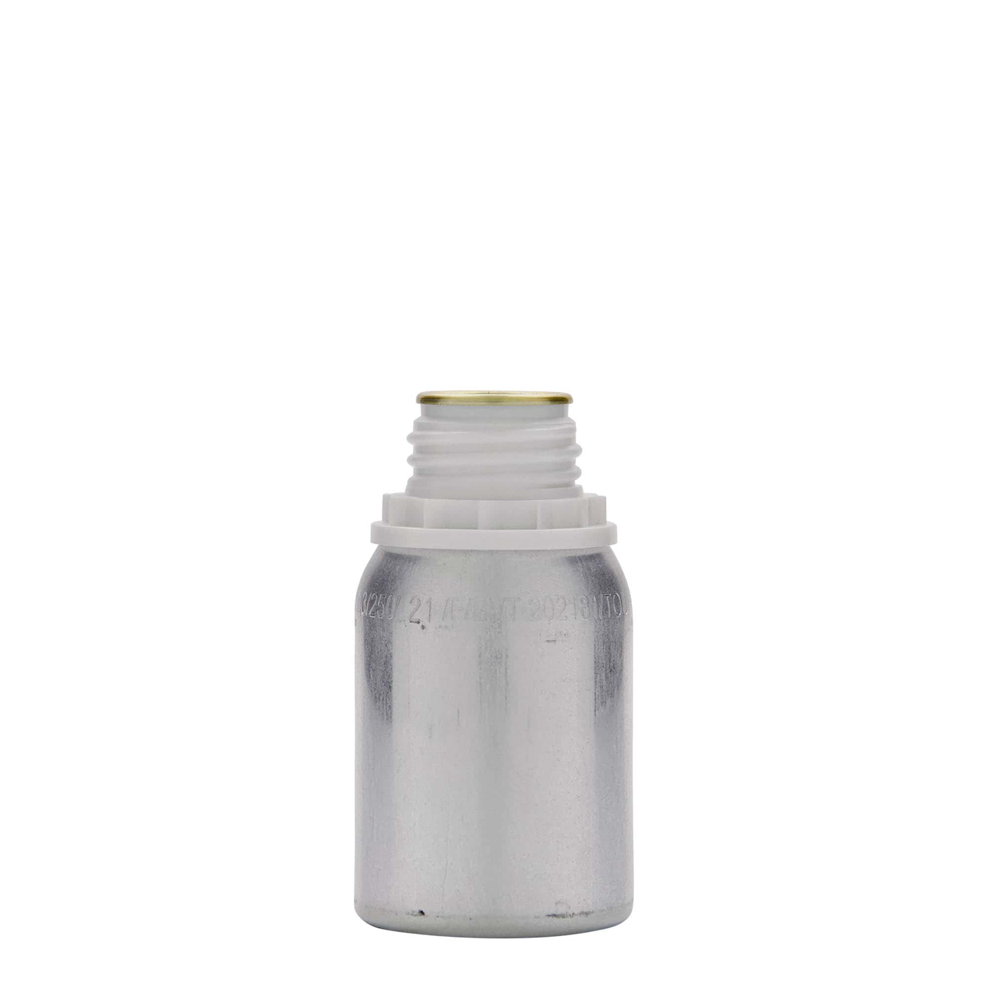 125 ml butelka aluminiowa, metal, srebrny, gwint: DIN 32