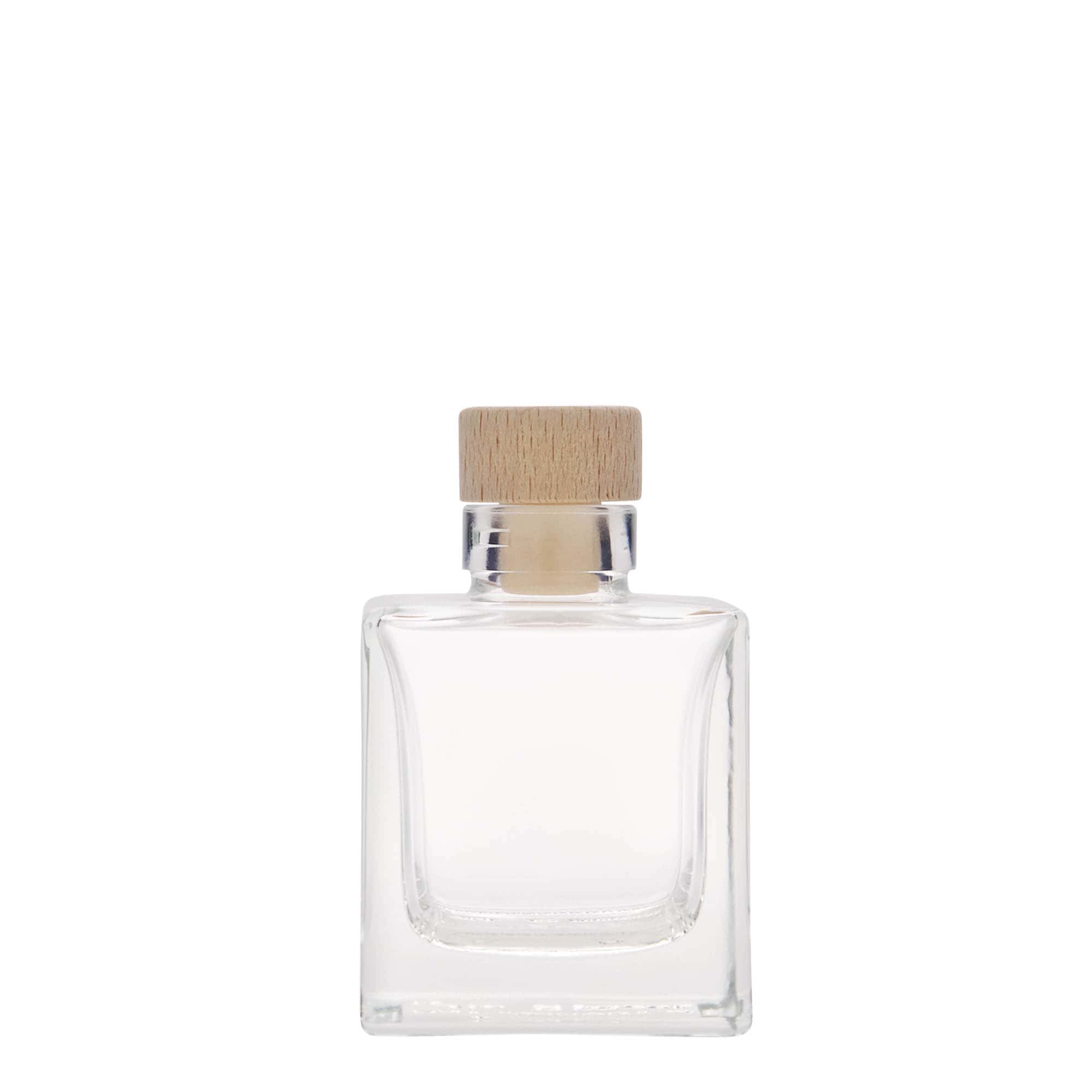 100 ml butelka szklana „Cube”, kwadratowa, szyjka: korek