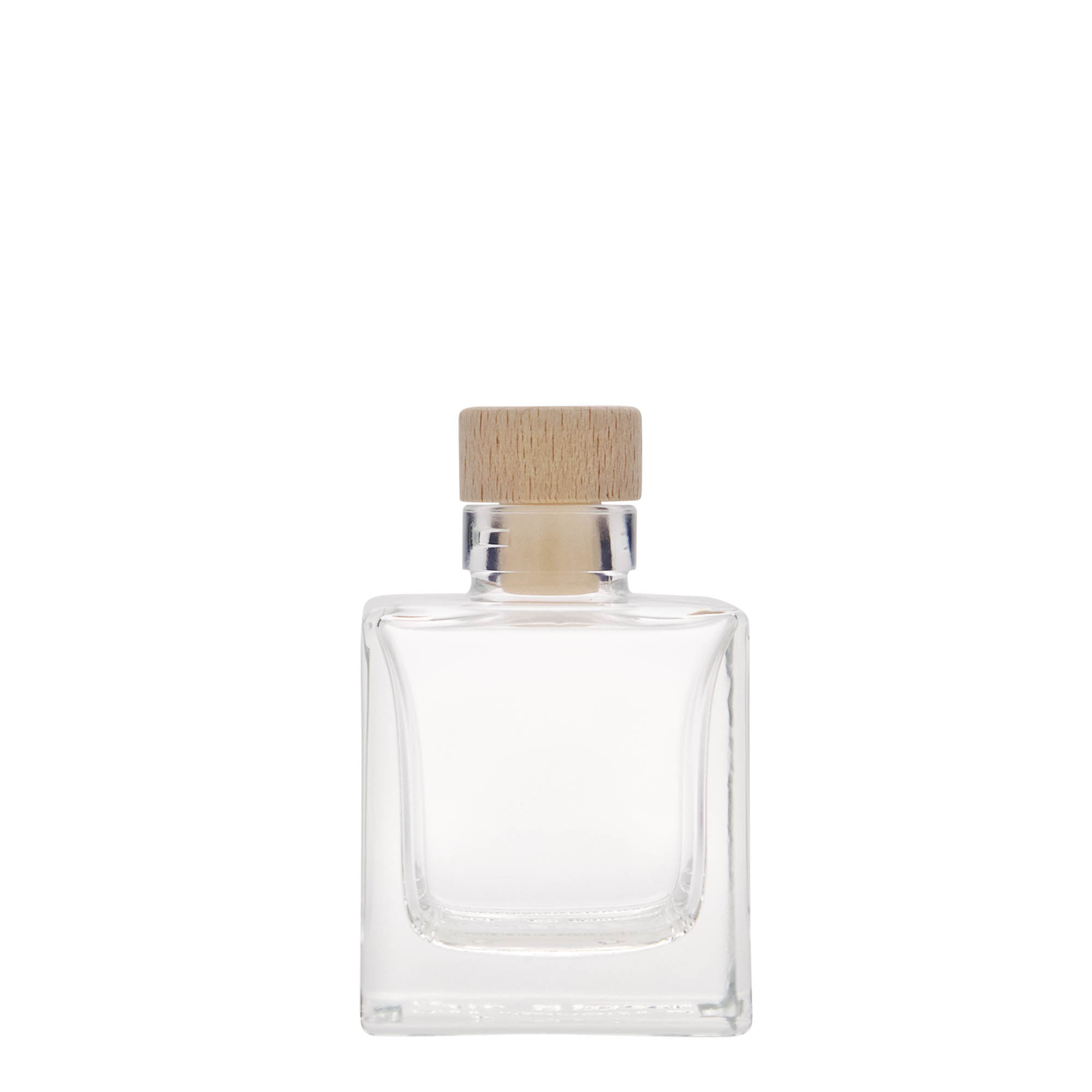 100 ml butelka szklana „Cube”, kwadratowa, szyjka: korek 100 ml butelka szklana „Cube”, kwadratowa, szyjka: korek