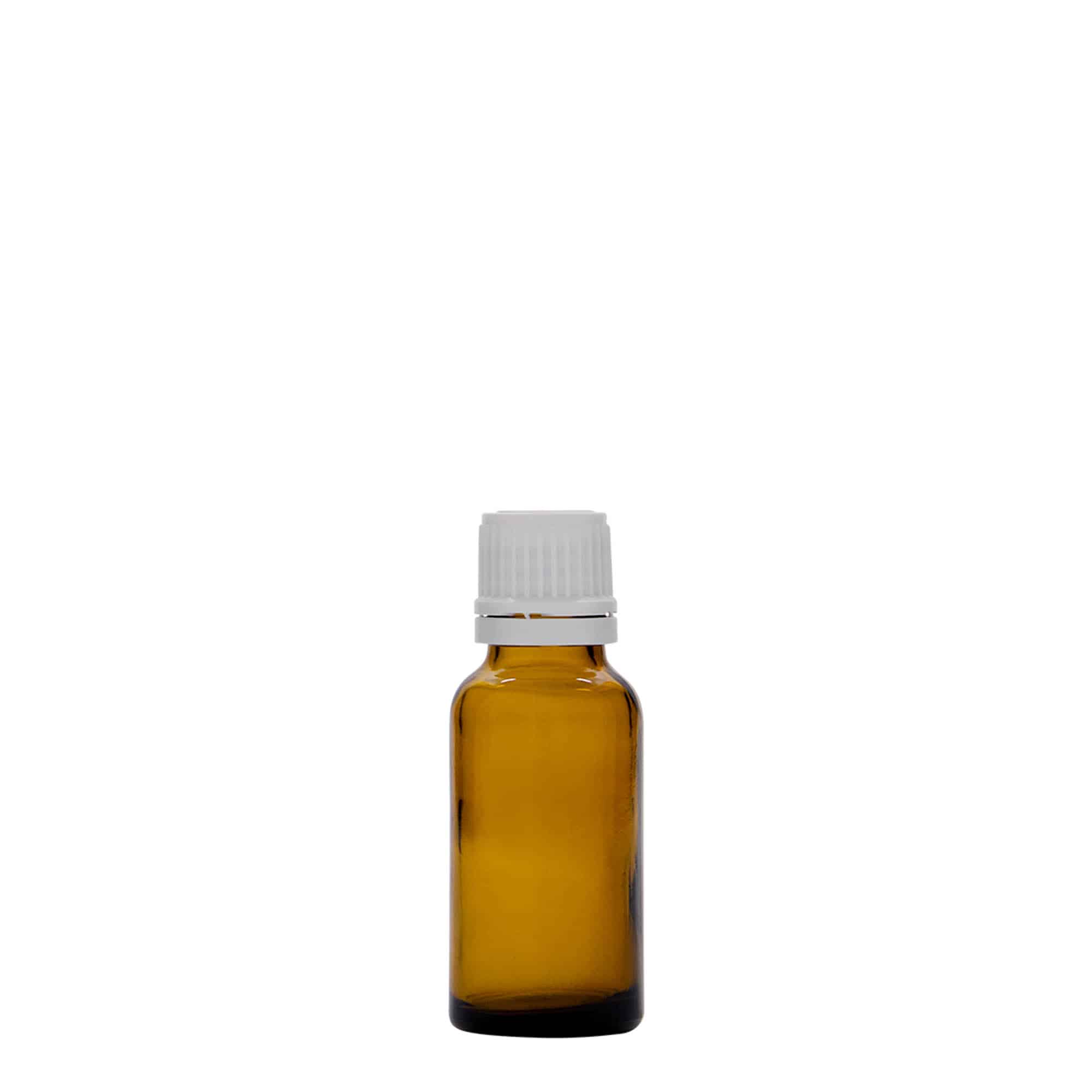 20 ml butelka medyczna, szkło brązowe, szyjka: DIN 18