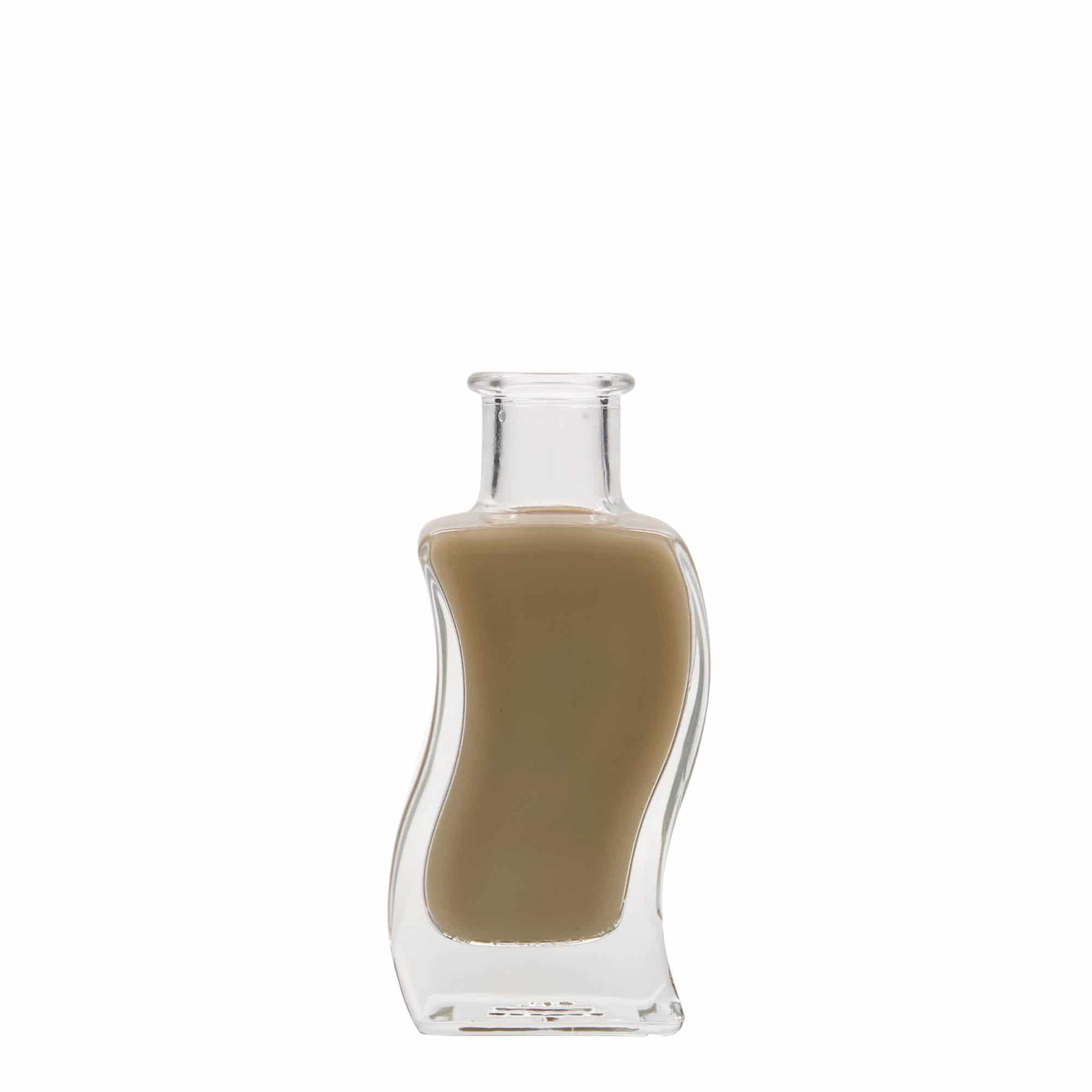 100 ml butelka szklana 'Fala', kwadratowa, zamknięcie: korek