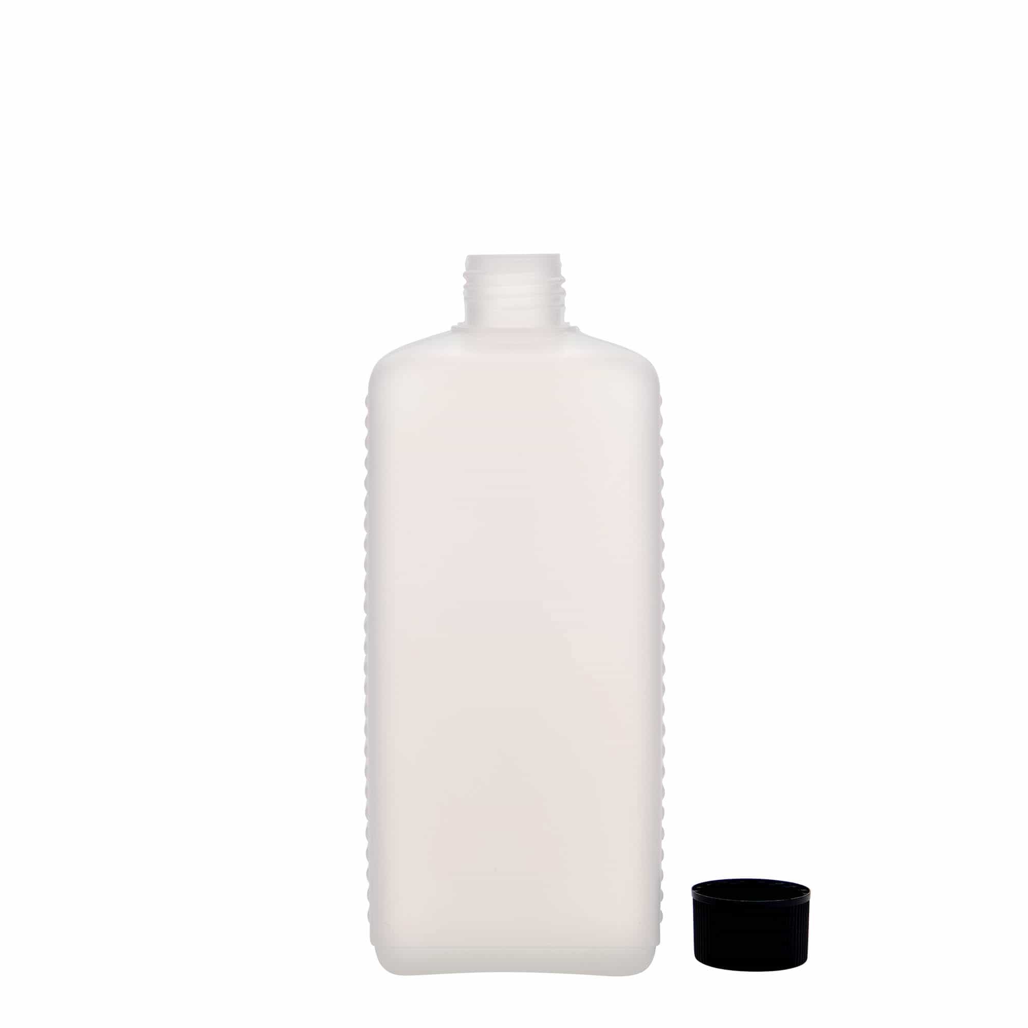 500 ml butelka kanister, prostokątna, tworzywo sztuczne HDPE, kolor naturalny, zamknięcie: DIN 25 EPE