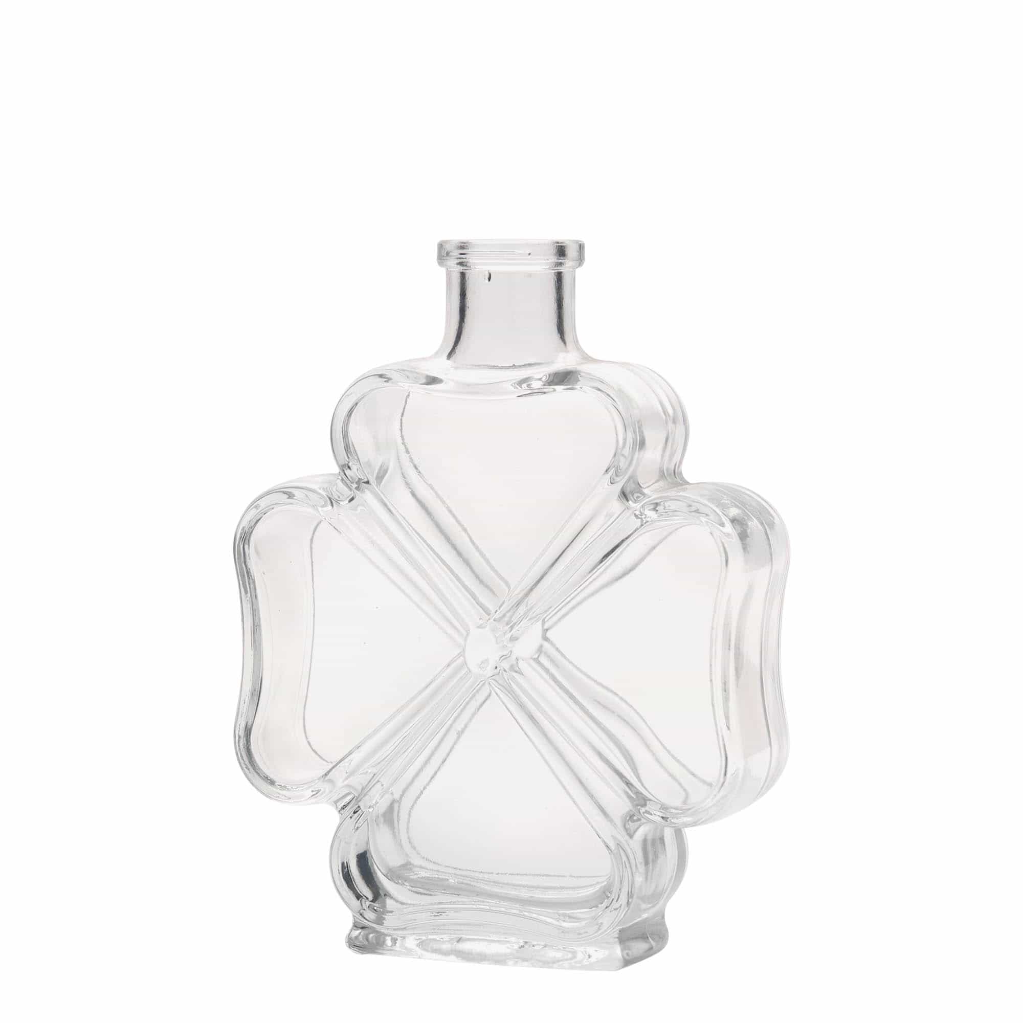 200 ml butelka szklana 'Liść koniczyny', zamknięcie: korek