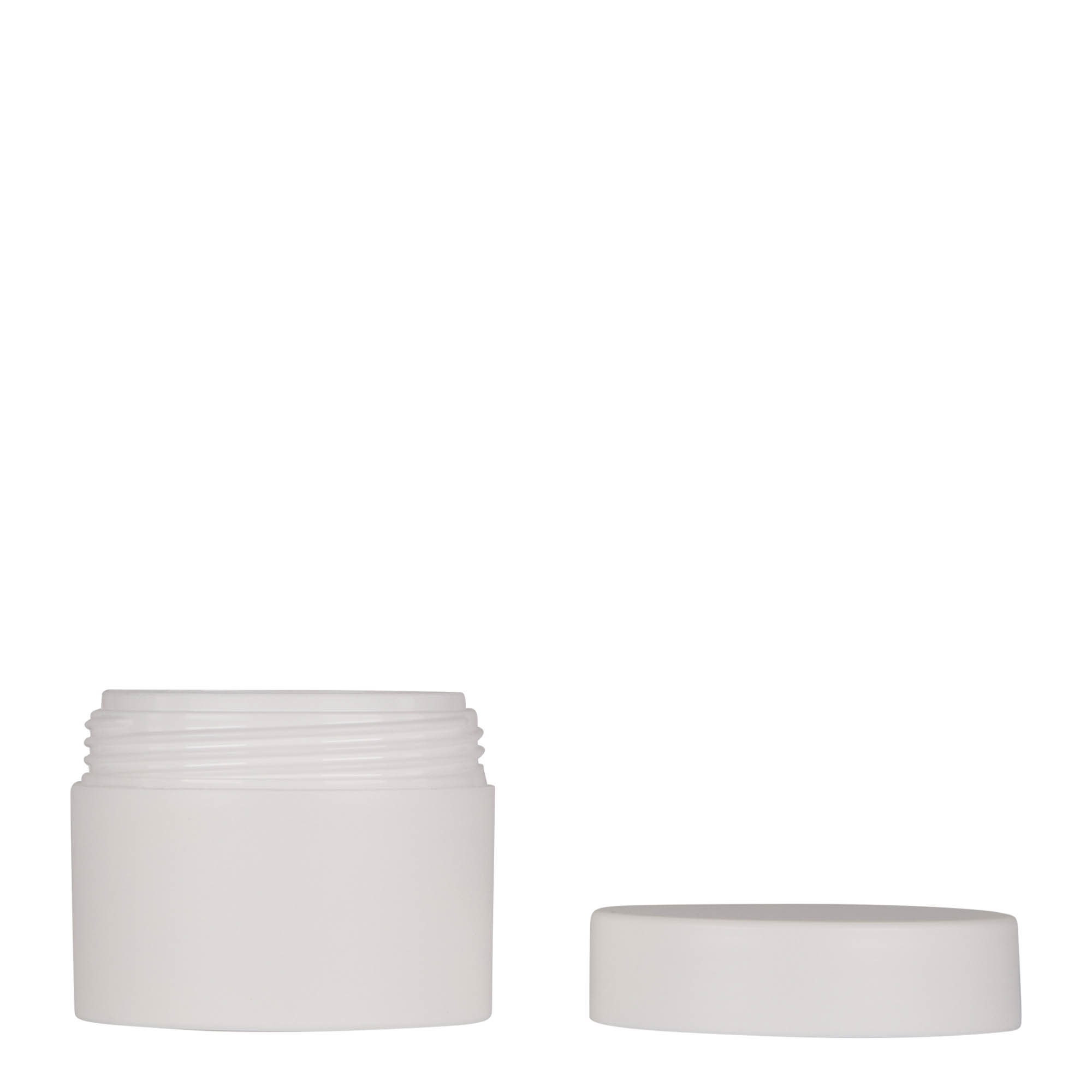 50 ml plastikowy pojemnik 'Antonella', PP, biały, otwór: zakrętka na gwint