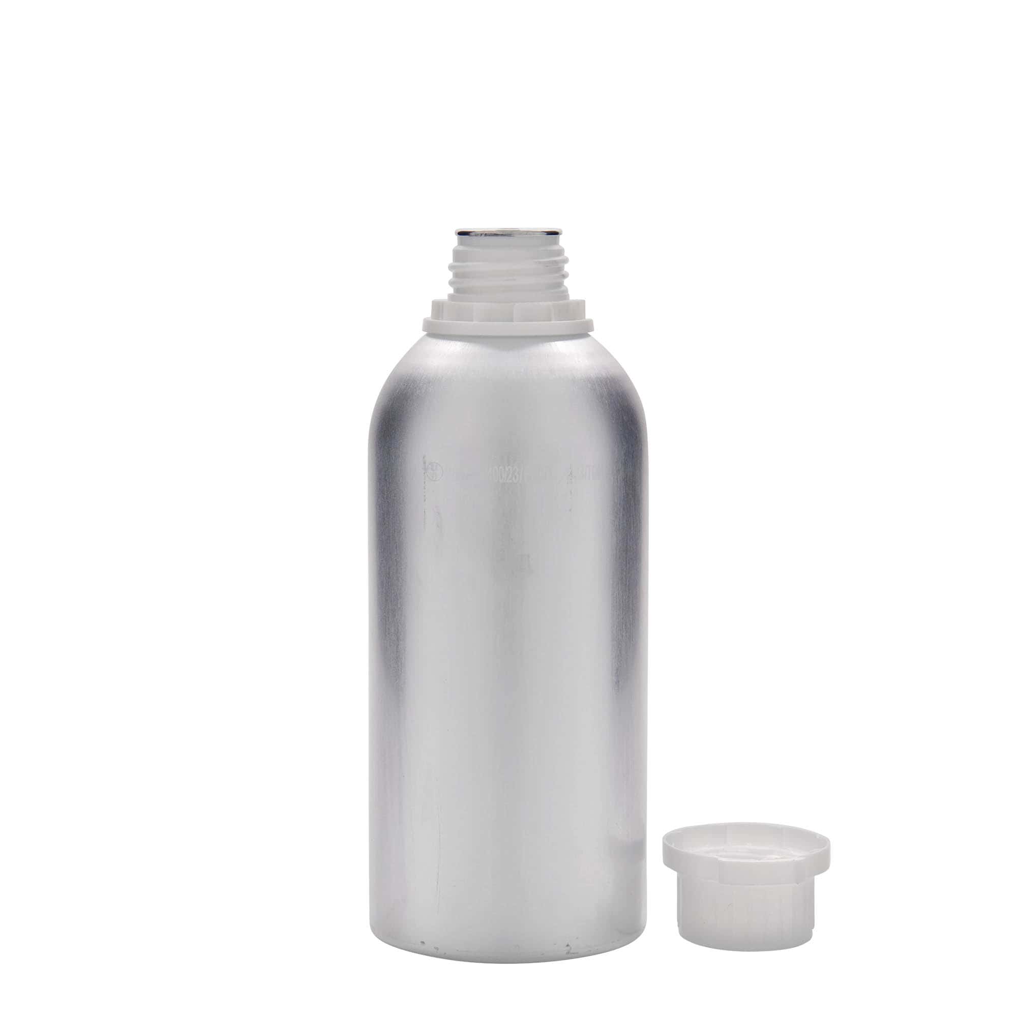 625 ml butelka aluminiowa, metal, srebrny, gwint: DIN 32