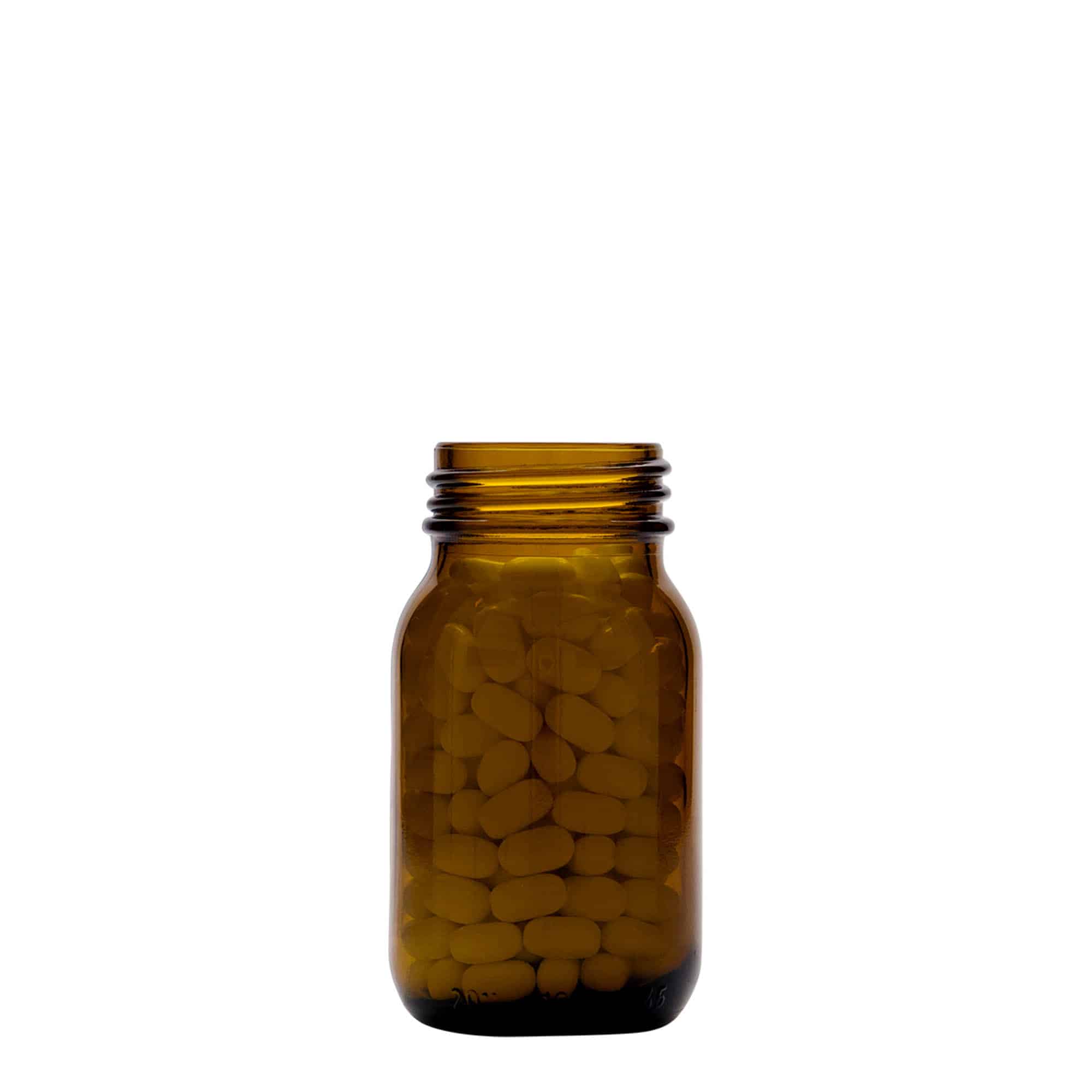 100 ml słoik z szerokim otworem, kolor brązowy, zamknięcie: DIN 40