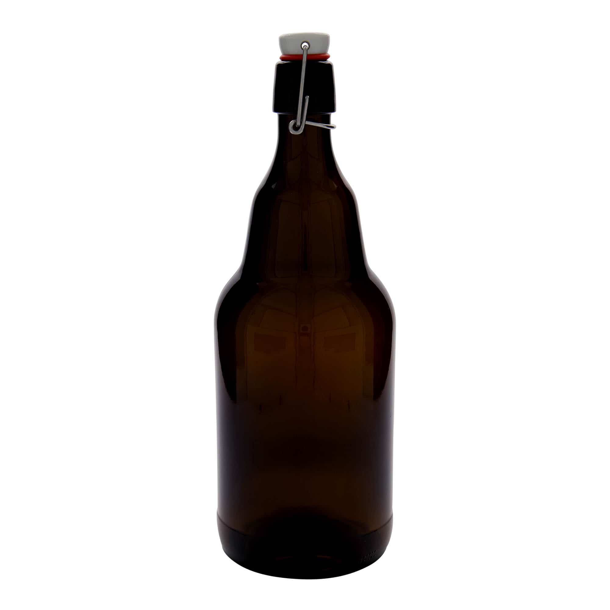 2000 ml butelka do piwa, szkło, kolor brązowy, zamknięcie: Zamknięcie pałąkowe