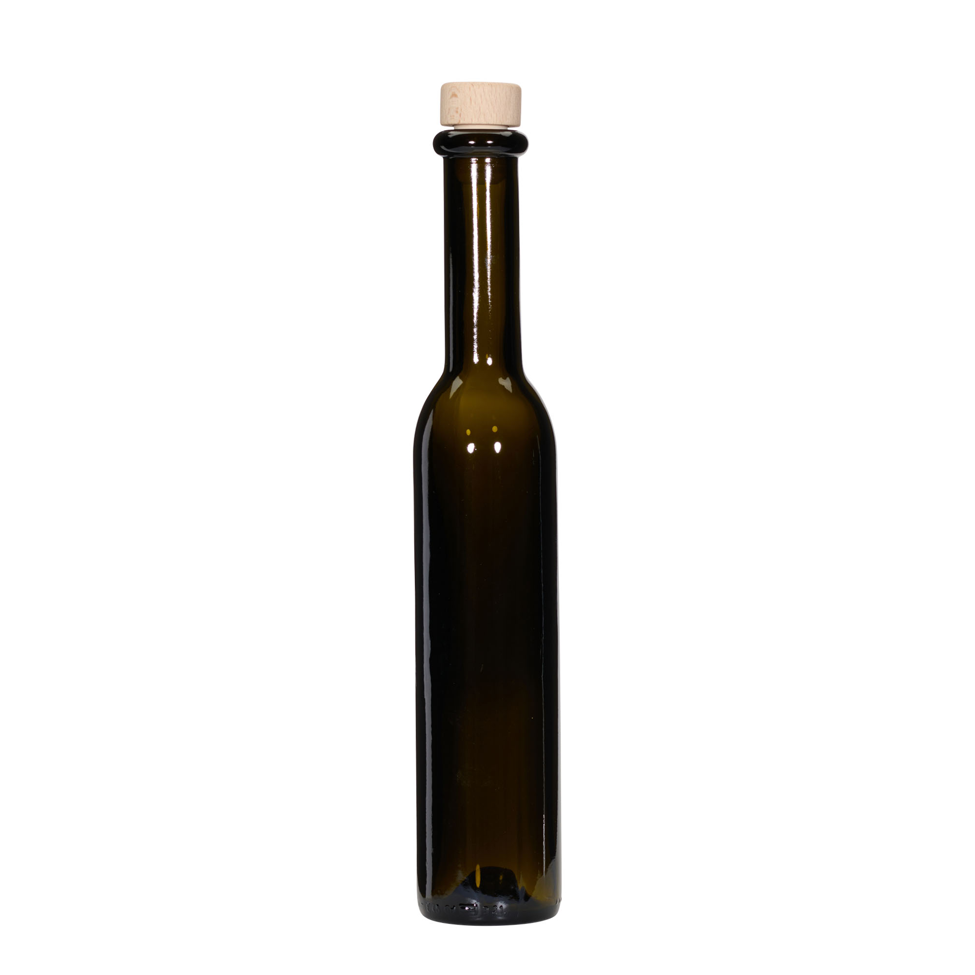 250 ml butelka szklana 'Rocky', antyczny zielony, szyjka: korek