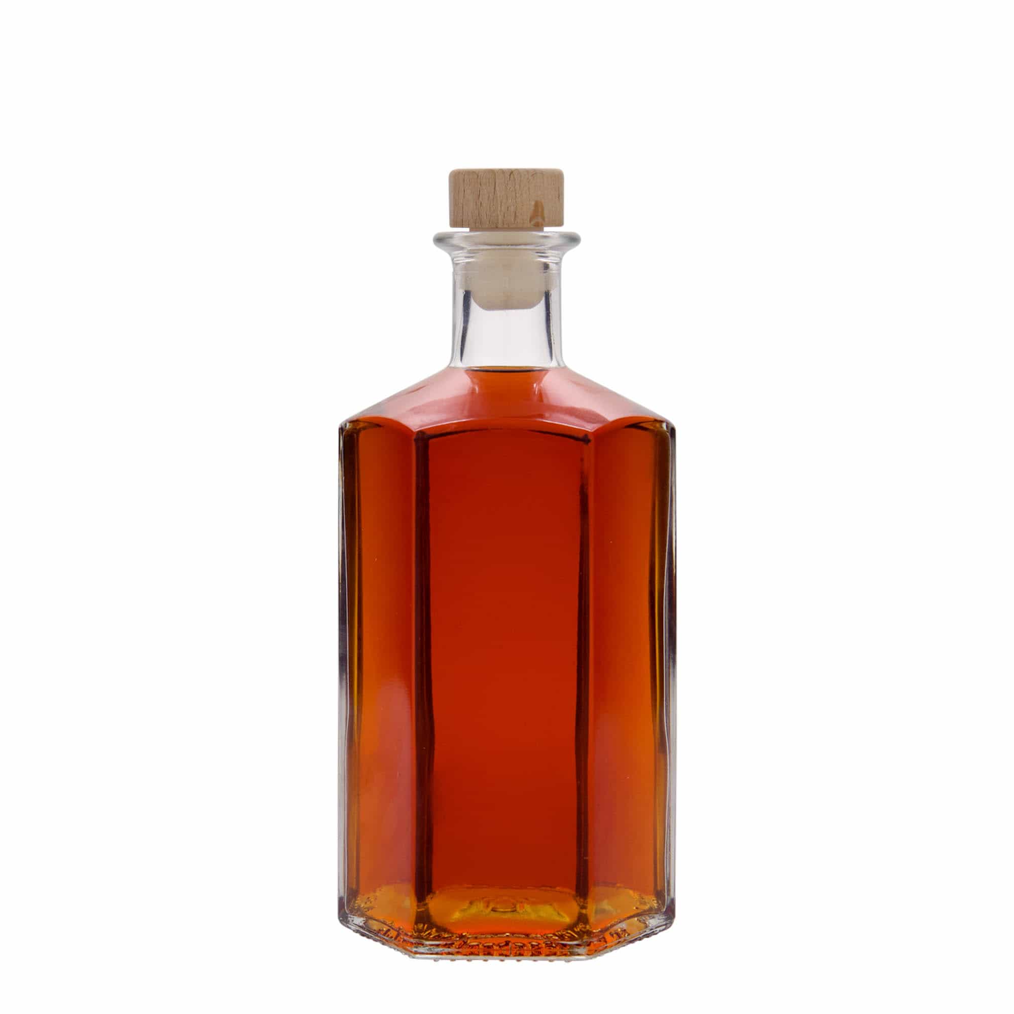 500 ml butelka szklana aptekarza 'Jimmy', sześciokątna, szyjka: korek