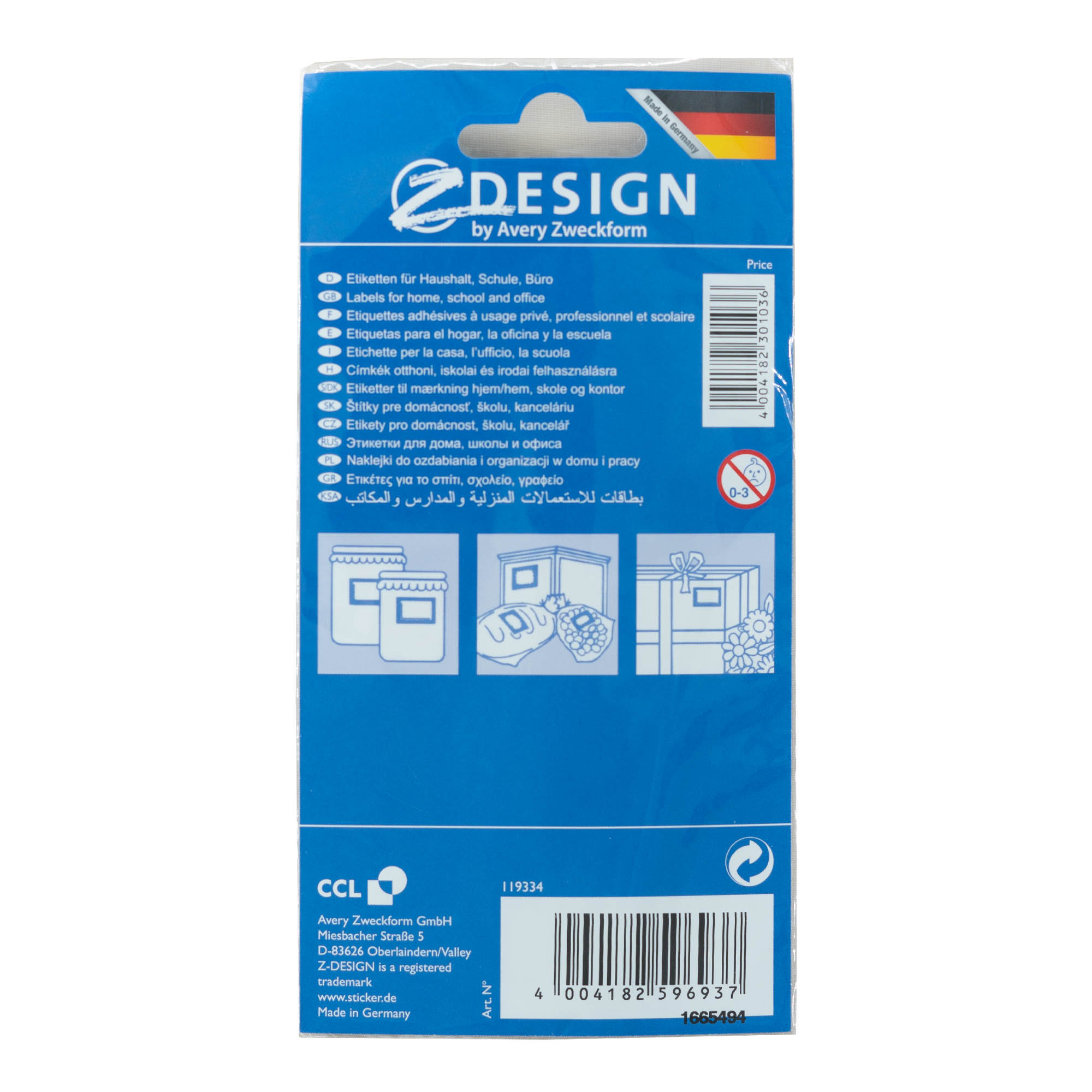 Zweckform etykiety „Frucht-Rahmen”, prostokątne, papierowe, wielokolorowe