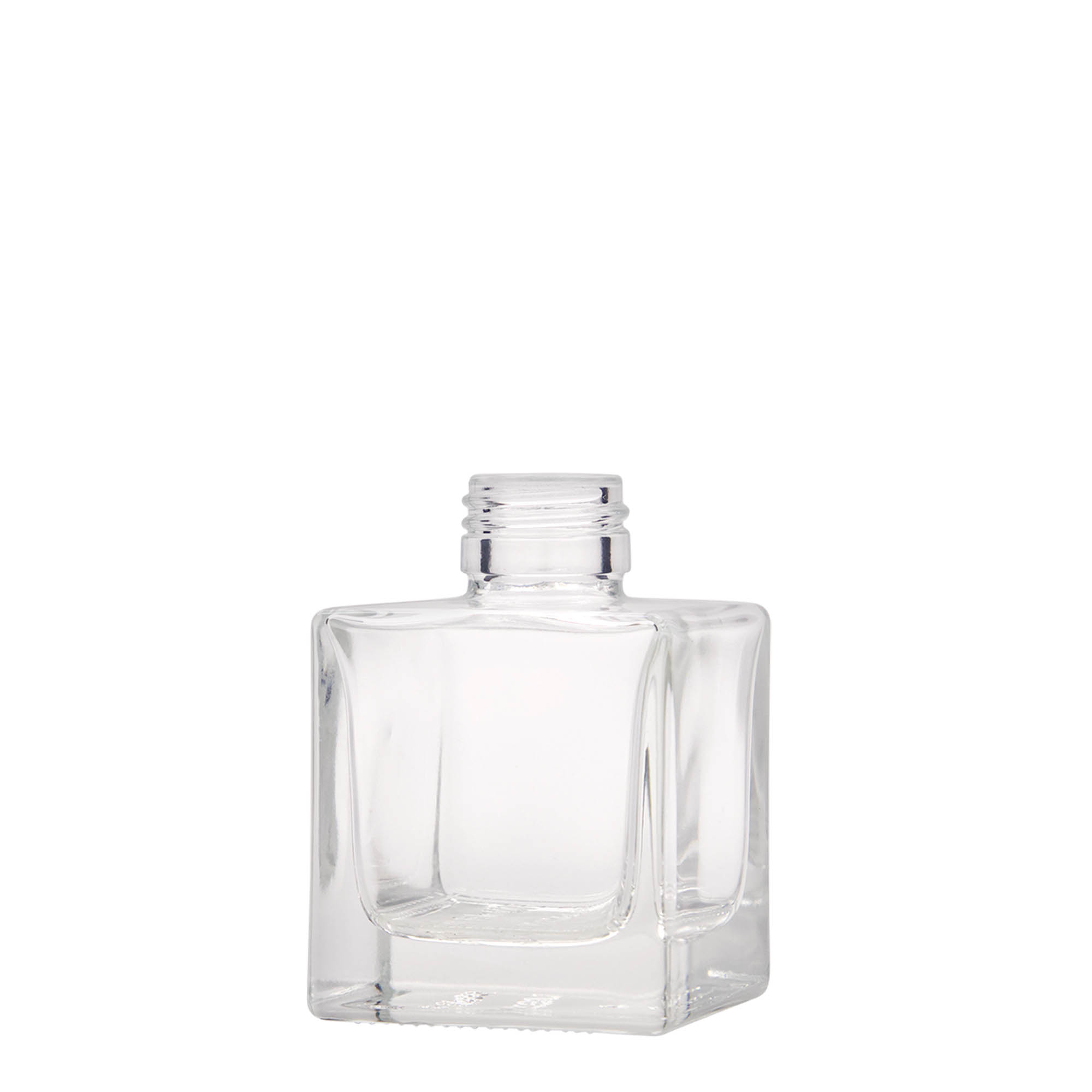 100 ml butelka szklana „Cube”, kwadratowa, gwint: PP 28