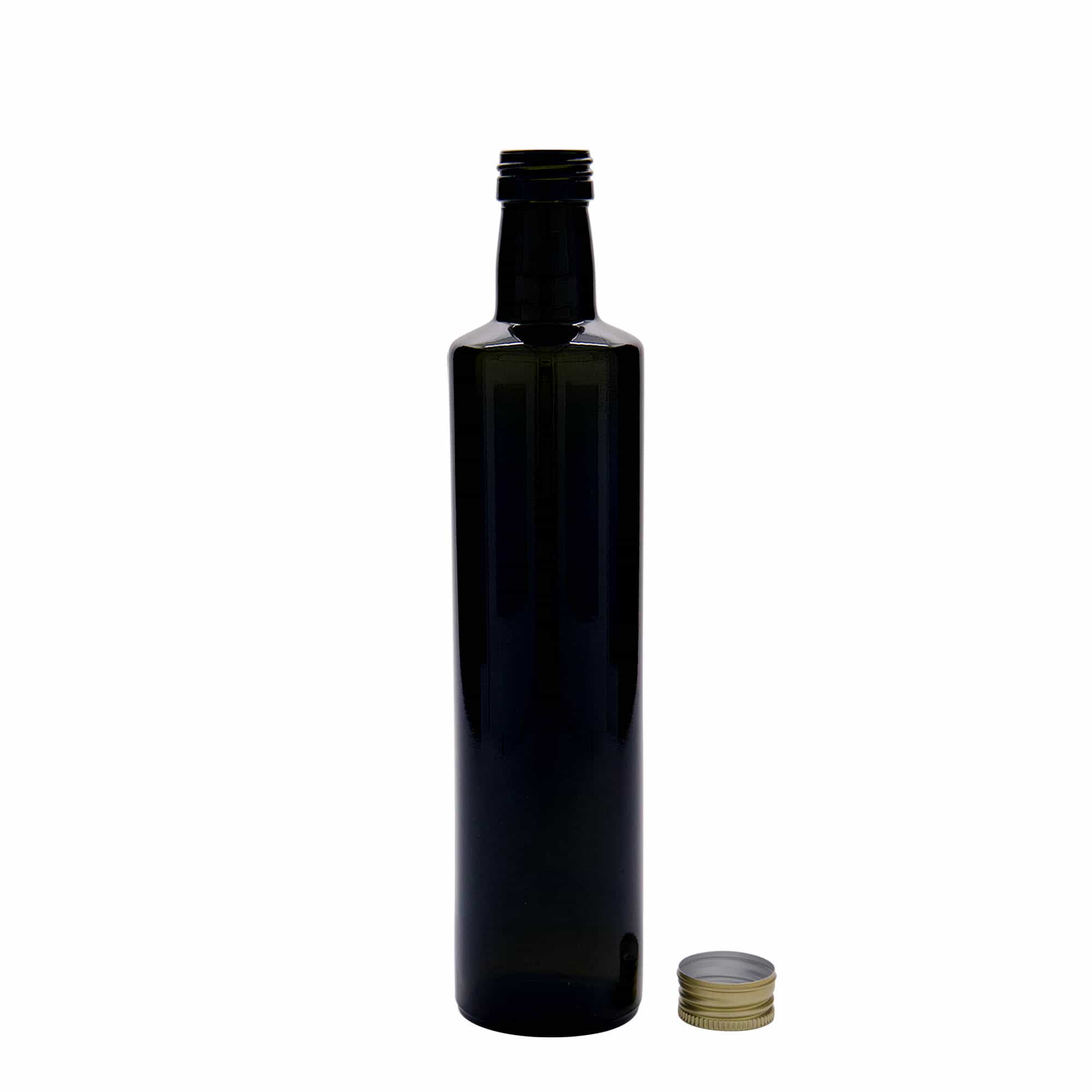 500 ml butelka szklana 'Dorica', kolor zielony antyczny, zamknięcie: PP 31,5